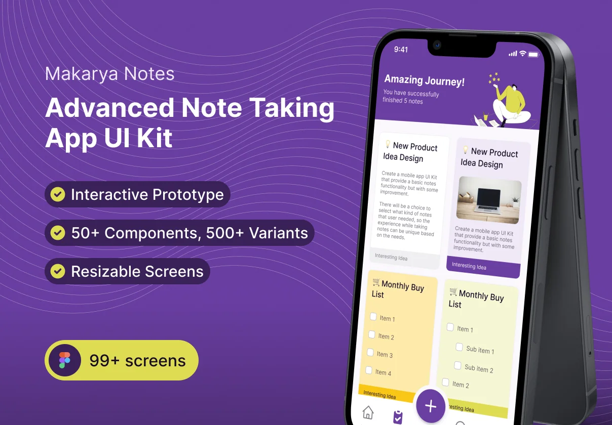 Makarya Notes - Advanced Note Taking App - Design System & UI Kit