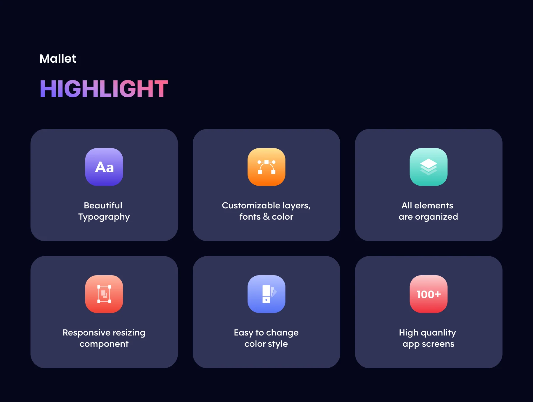 Mallet - Light mode & Dark mode UI Kit 2