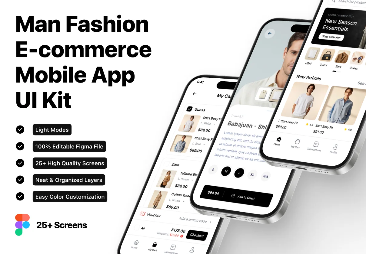 Man Fashion – E-commerce Mobile App UI Kit