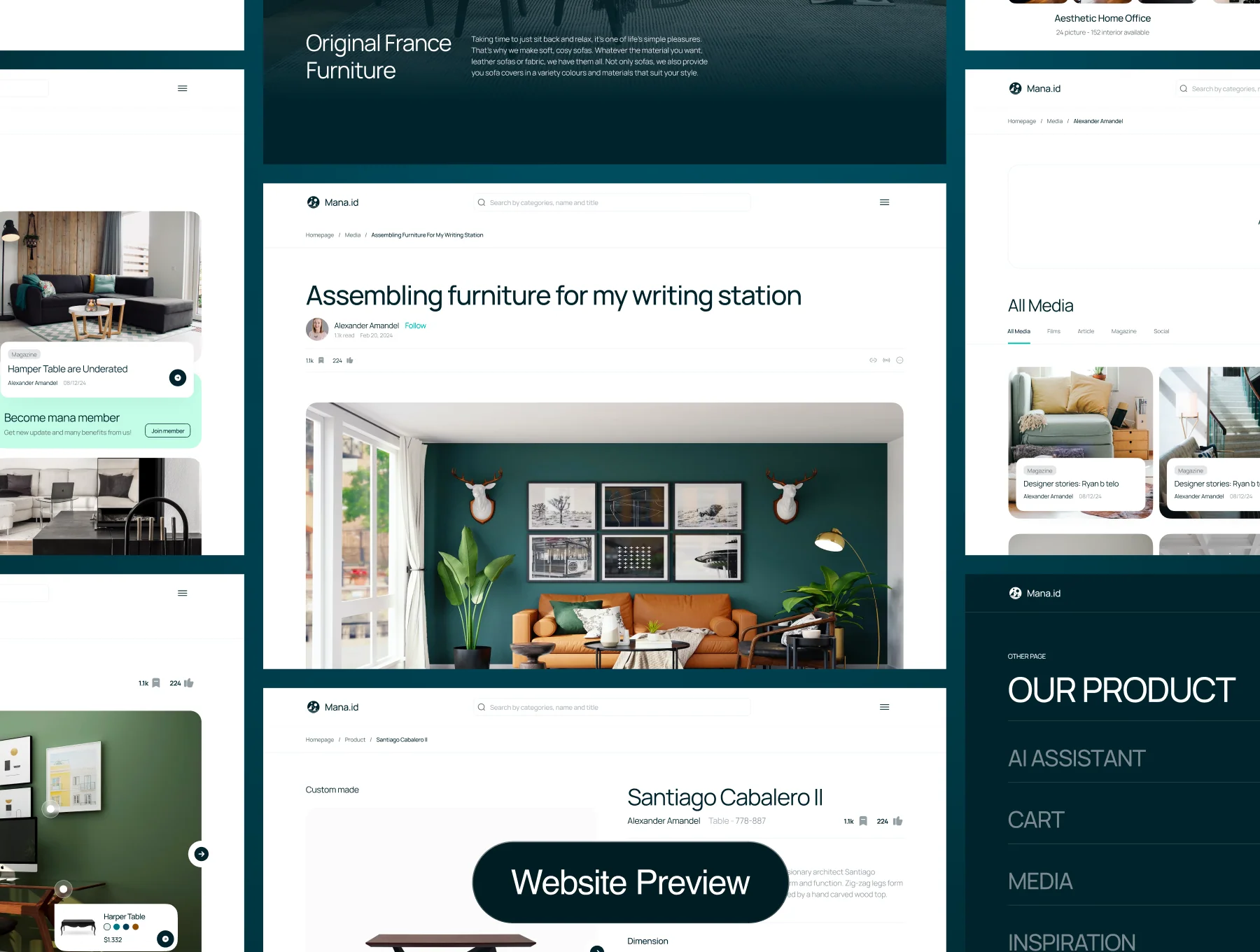 Mana -Furniture Website UI Kit 3