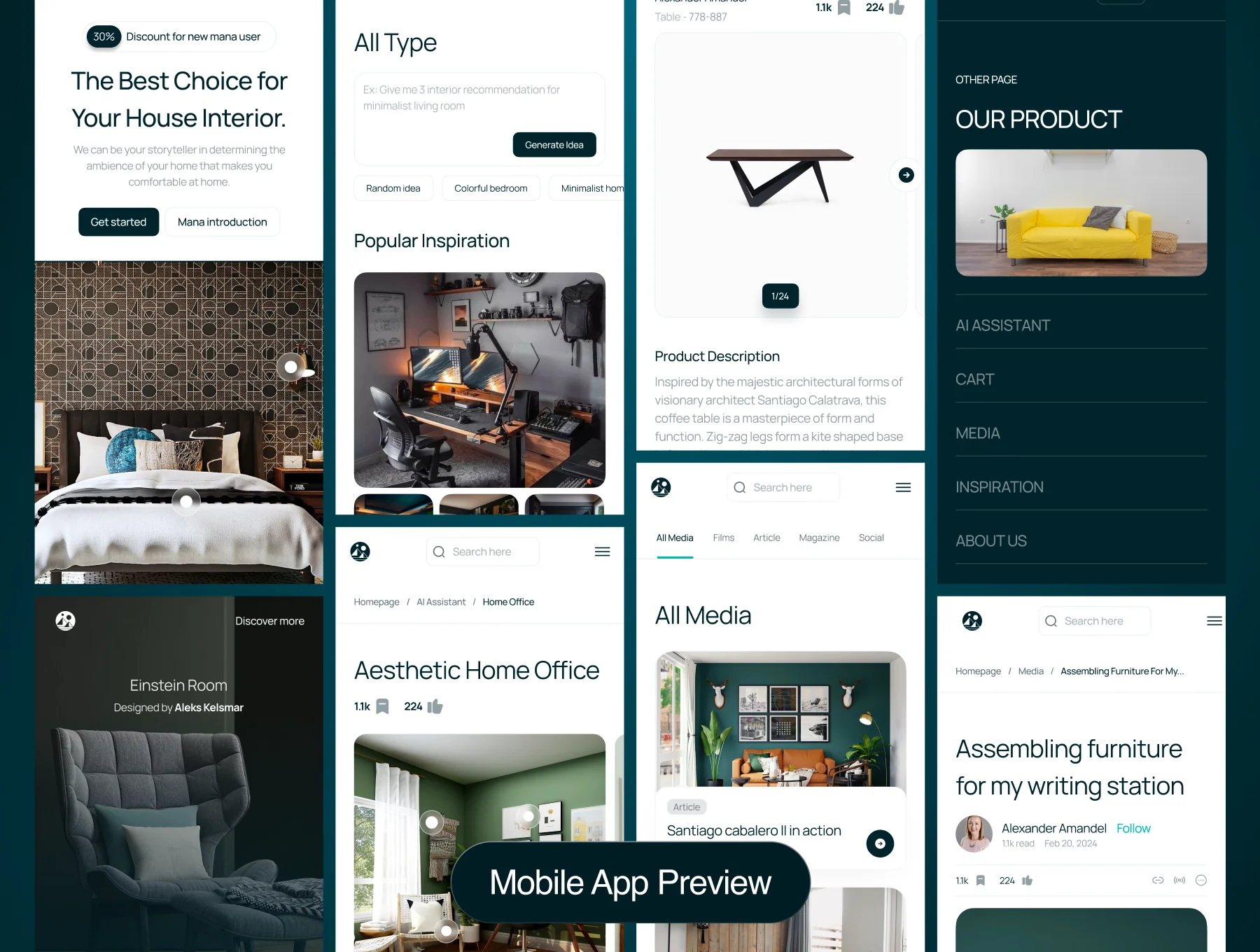 Mana -Furniture Website UI Kit 4