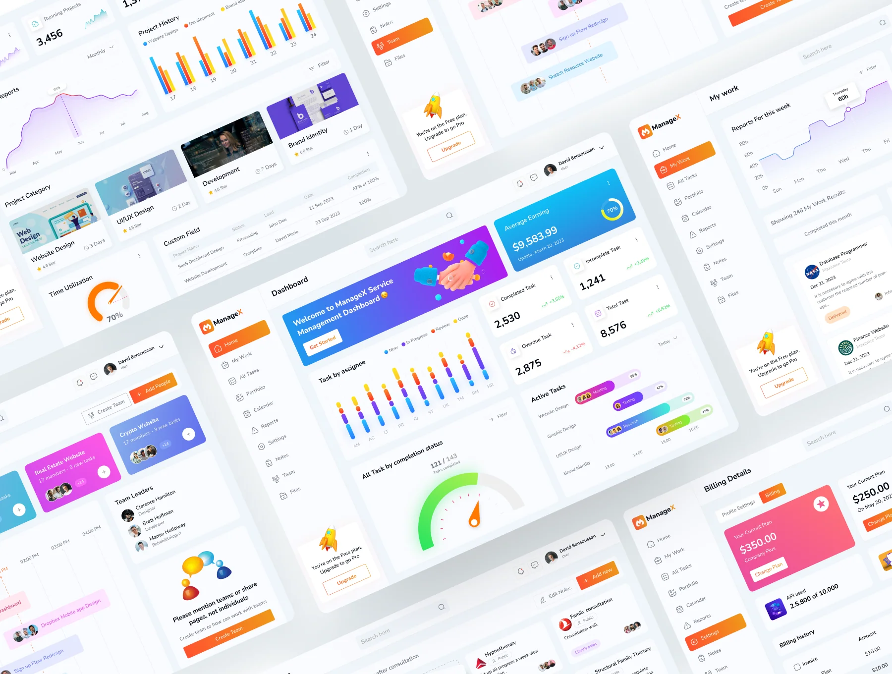 ManageX - Service Management Dashboard UI Kit 3
