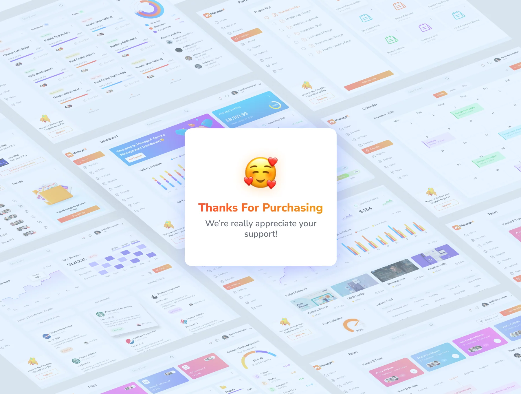 ManageX - Service Management Dashboard UI Kit 6