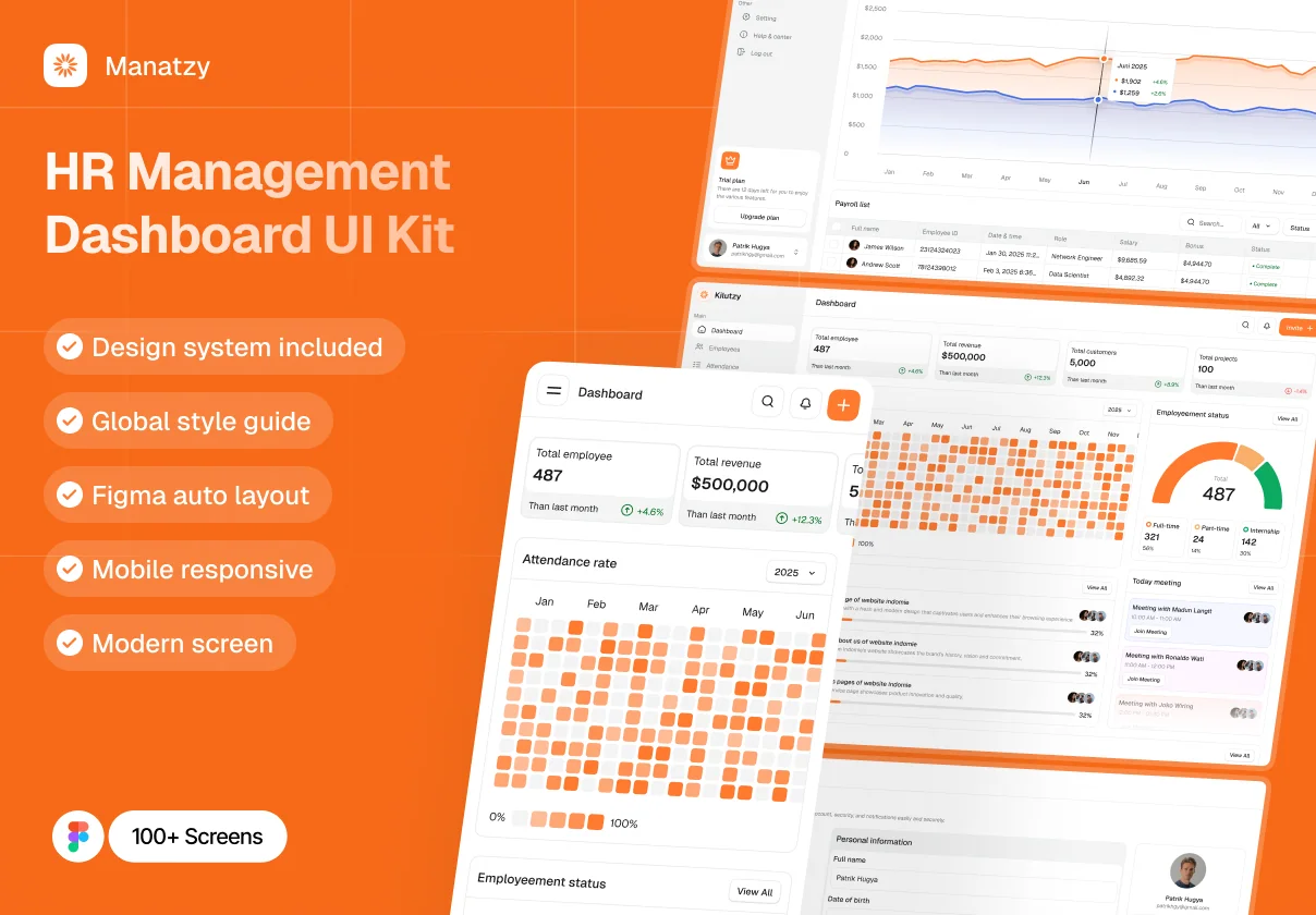 Manatzy – HR Management Dashboard UI Kit