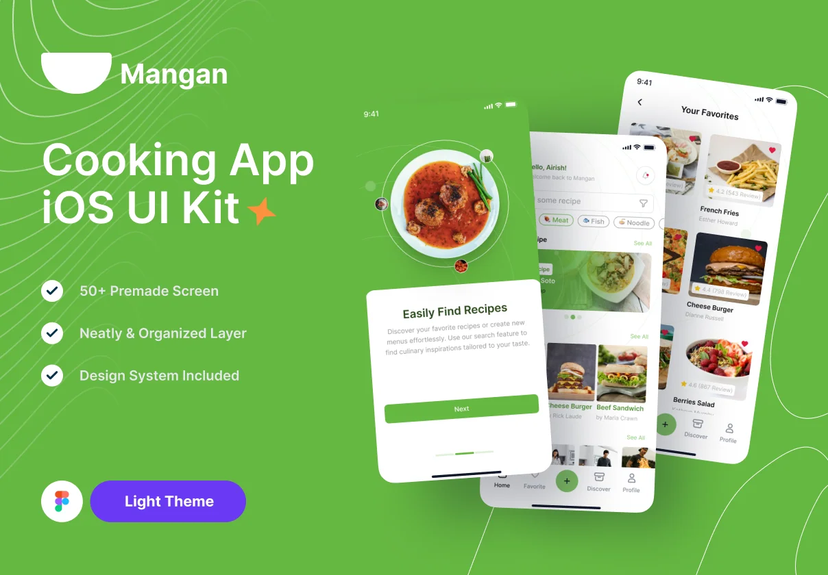 Mangan - Recipes & Cooking Mobile App UI Kit