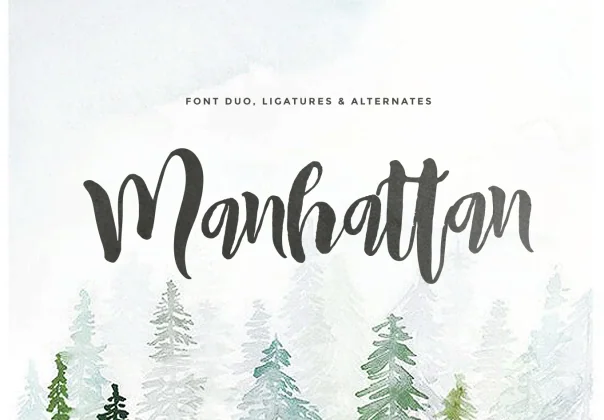 Manhattan Brush Font Duo
