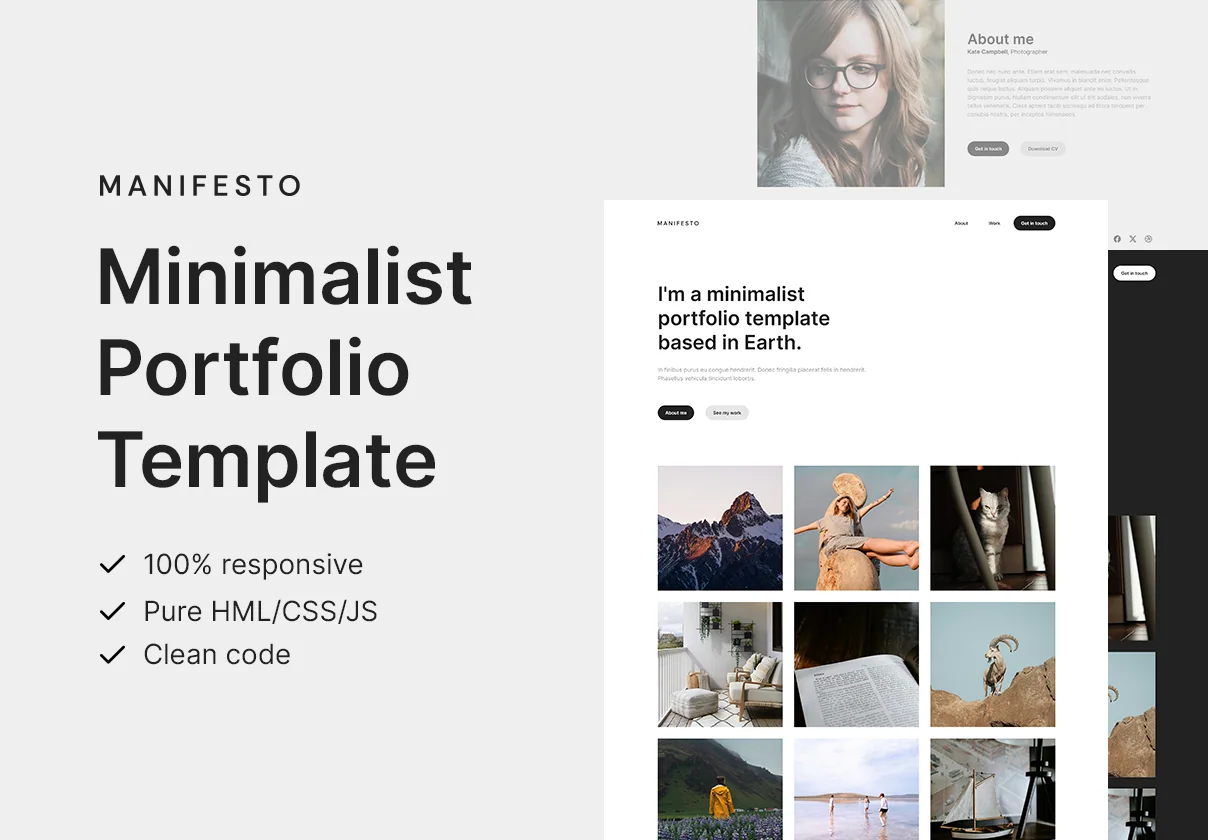 Manifesto | A minimalist portfolio template