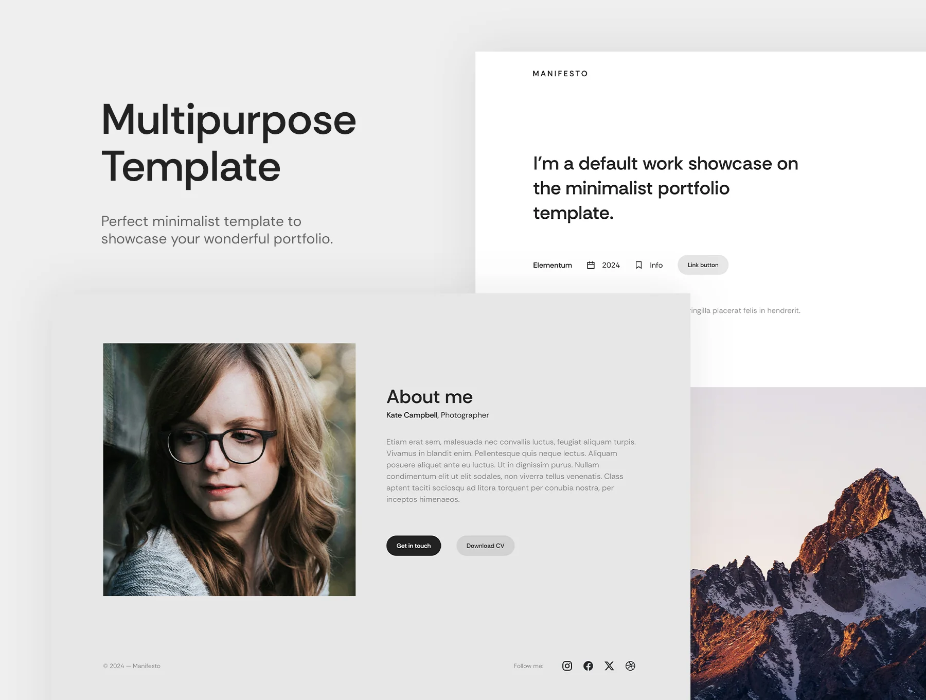 Manifesto | A minimalist portfolio template 3