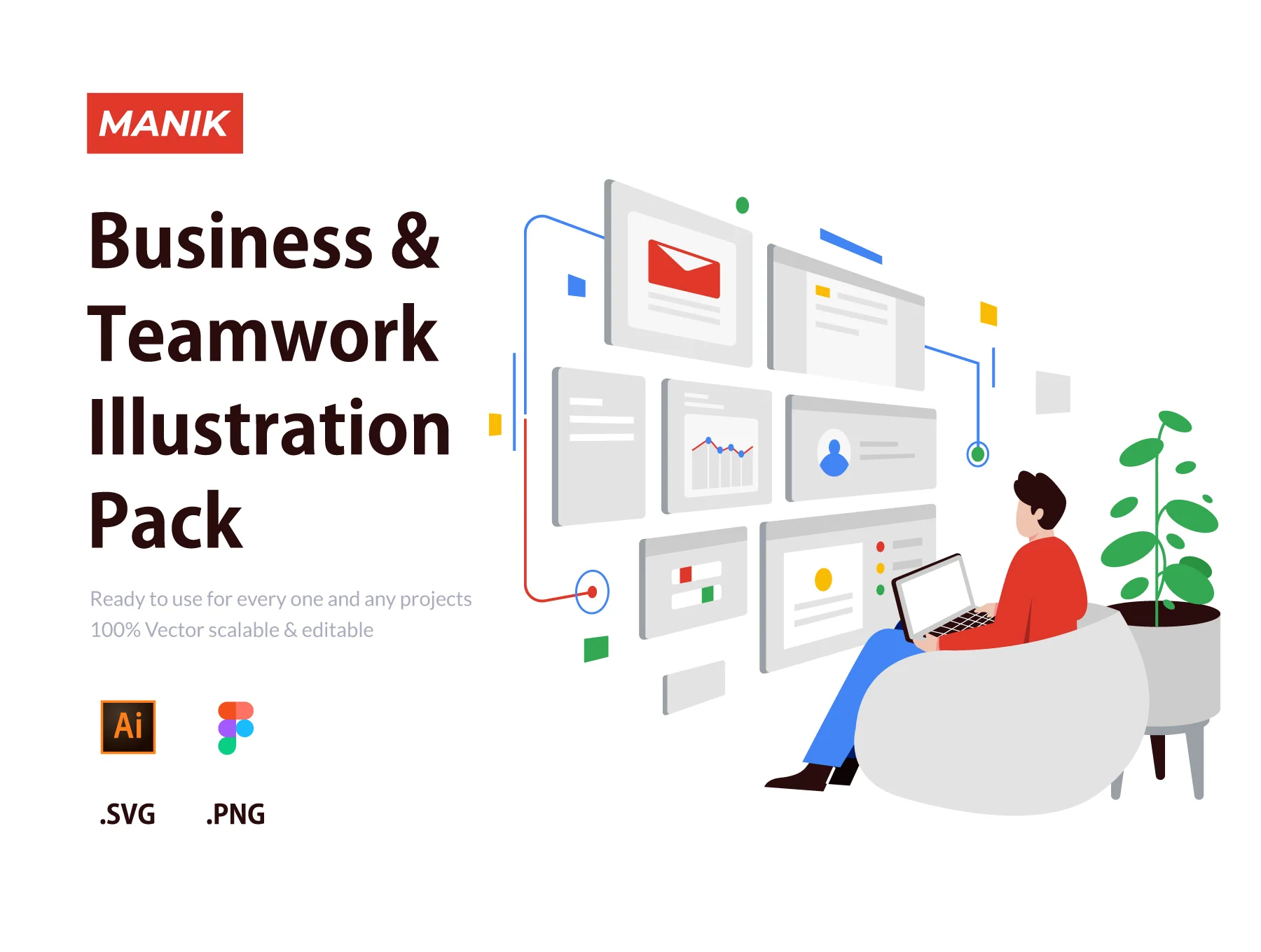 MANIK - Business strategy & Teamwork Illustration Pack