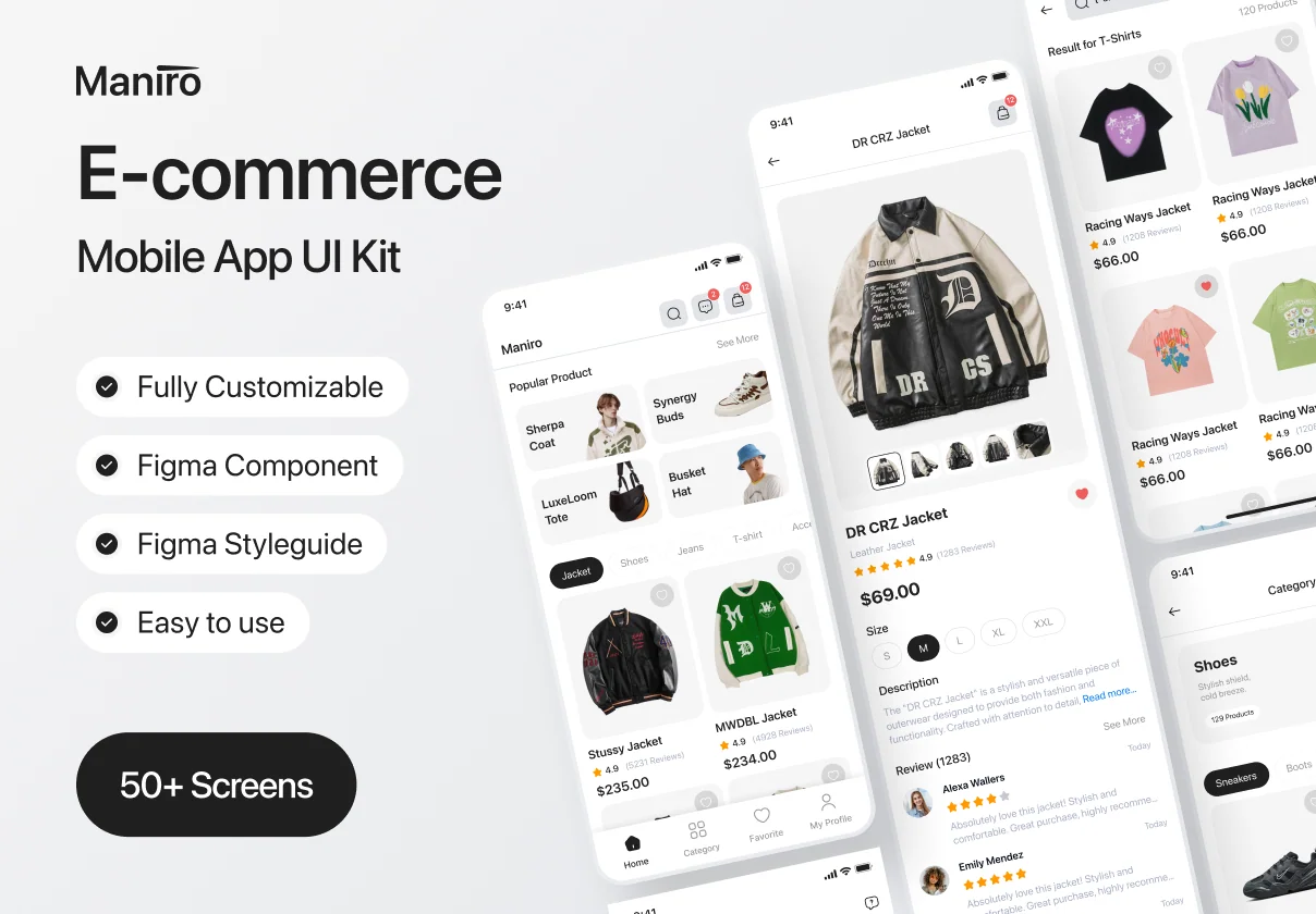 Maniro - Online shop Mobile UI Kit