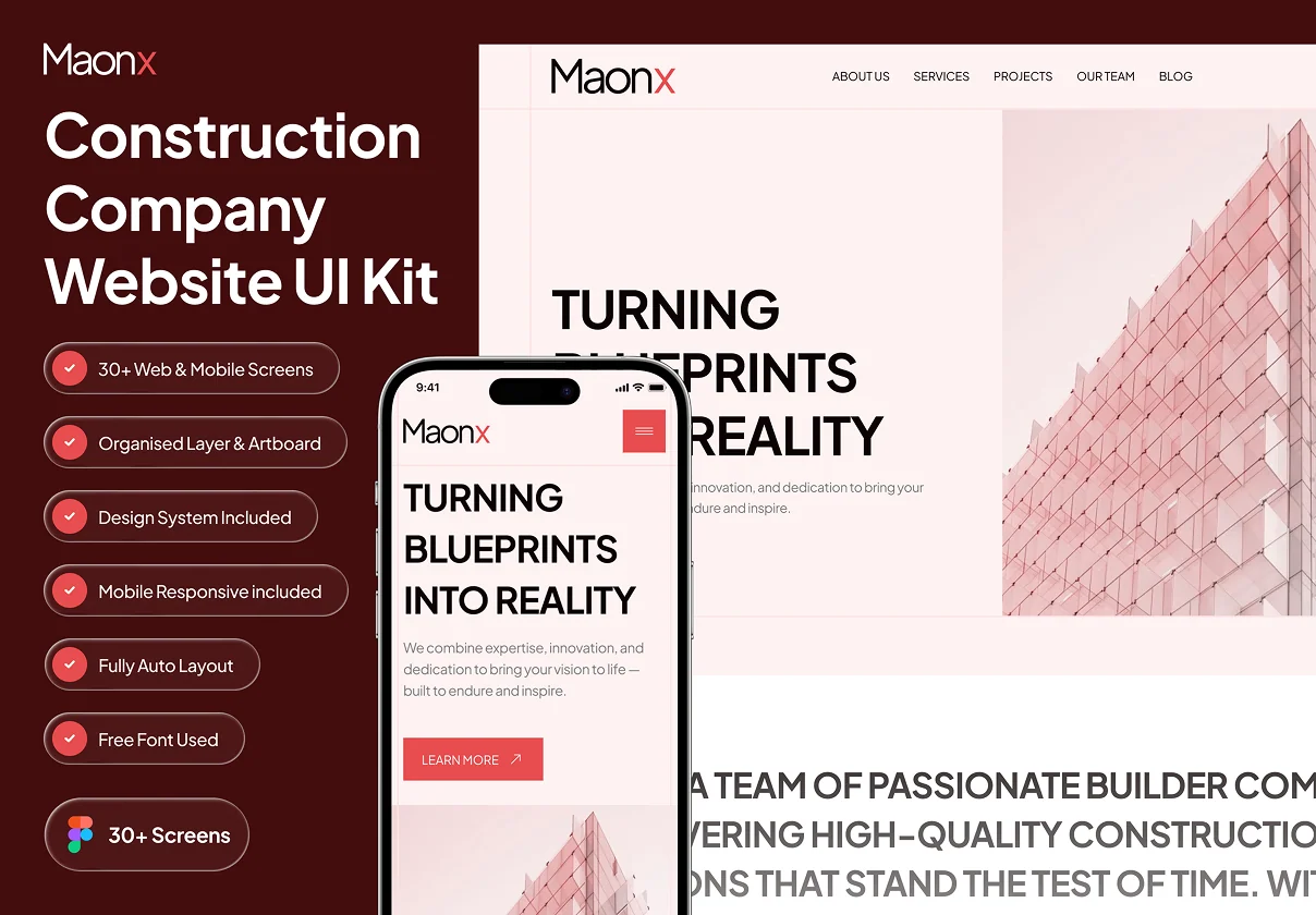 Manox - Construction Company Website UI Kit