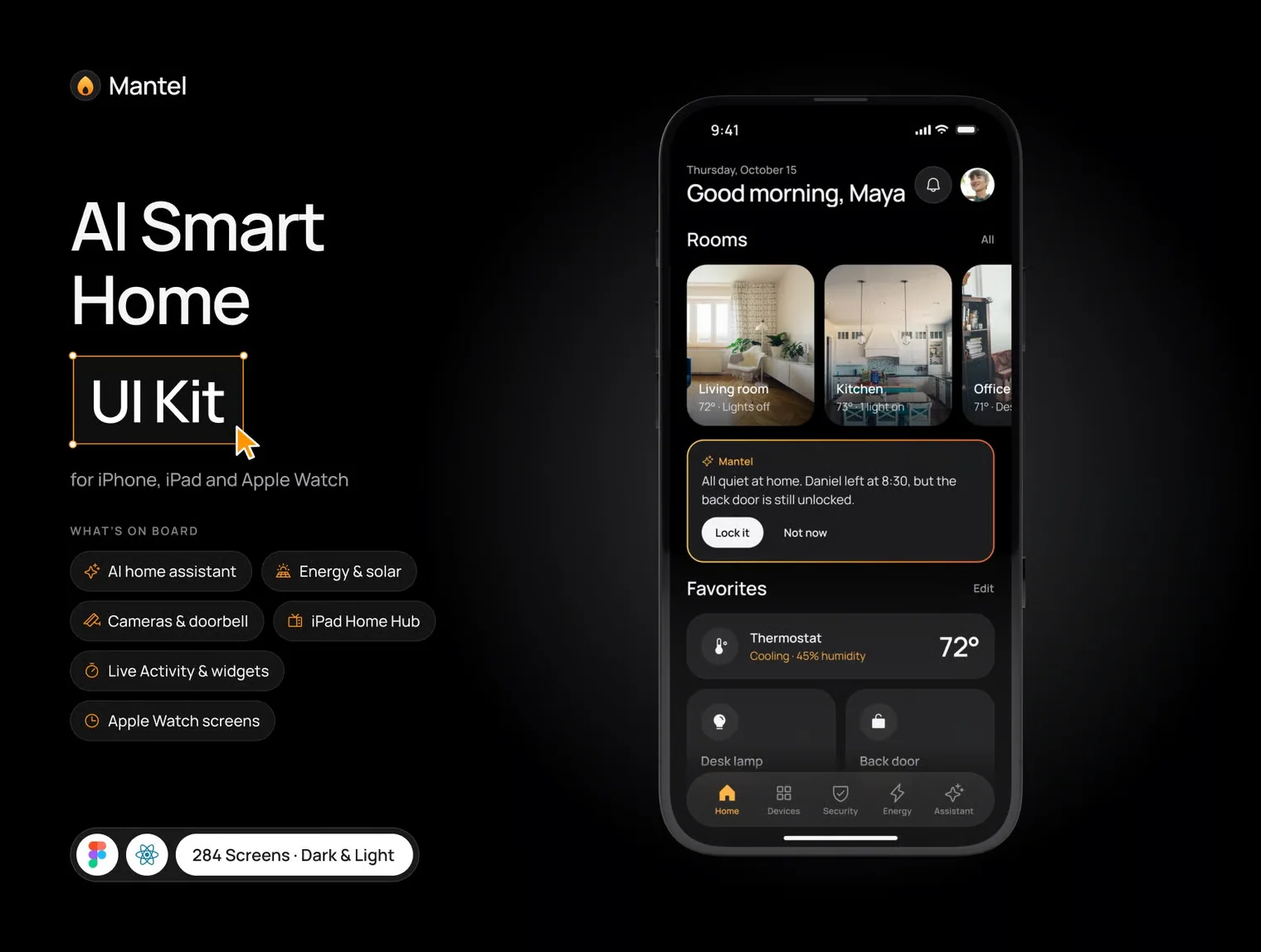 Mantel – AI Smart Home App UI Kit 9