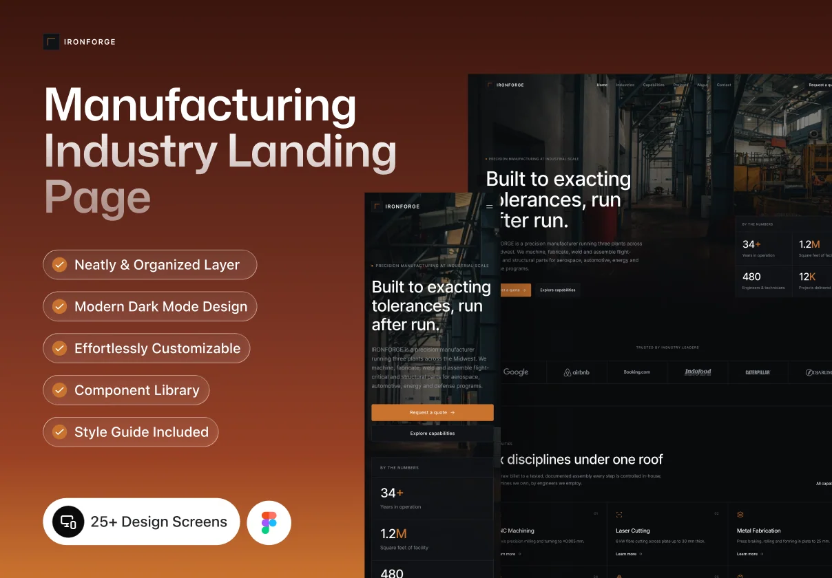 Manufacturing Industry Landing Page – Ironforge