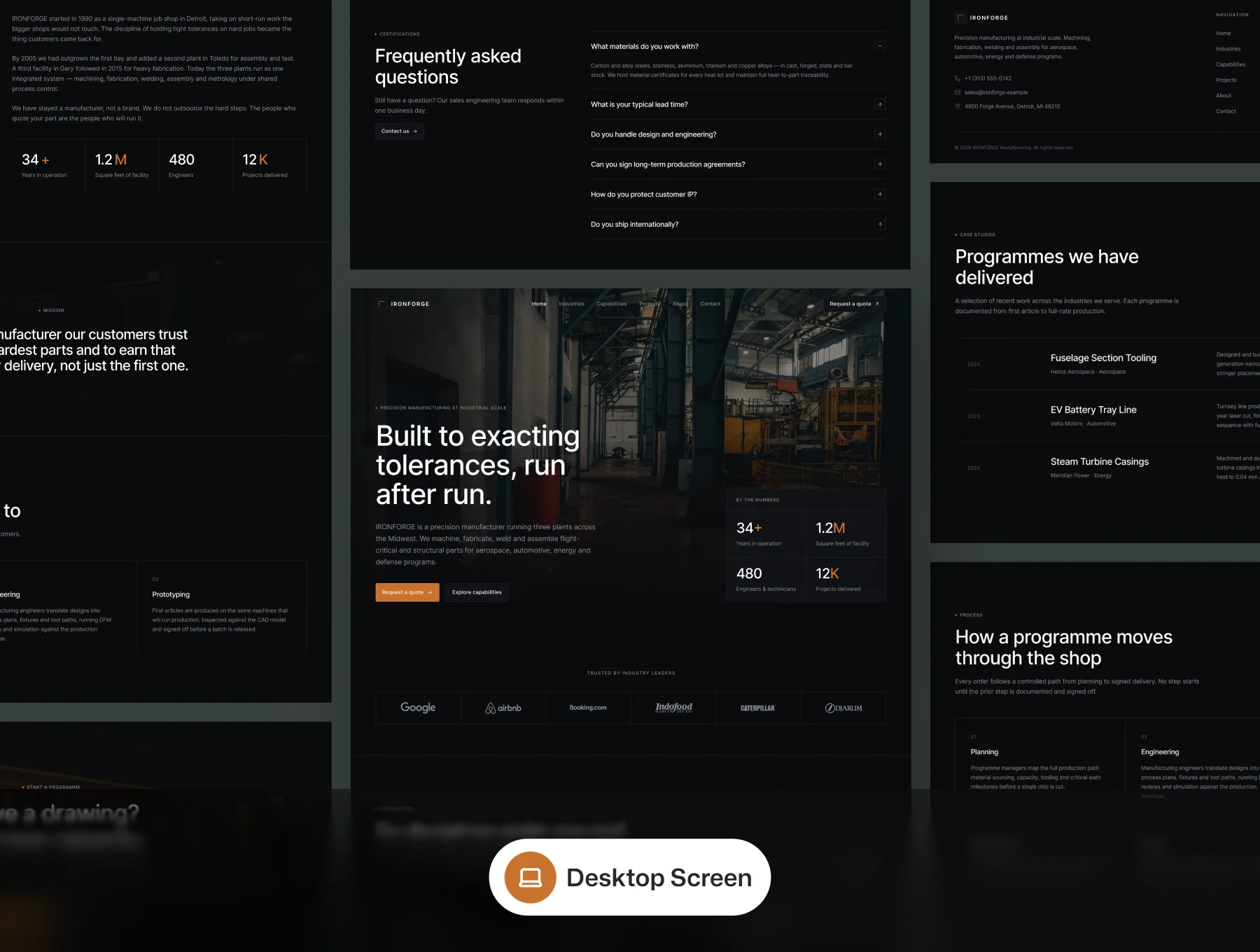 Manufacturing Industry Landing Page – Ironforge 5
