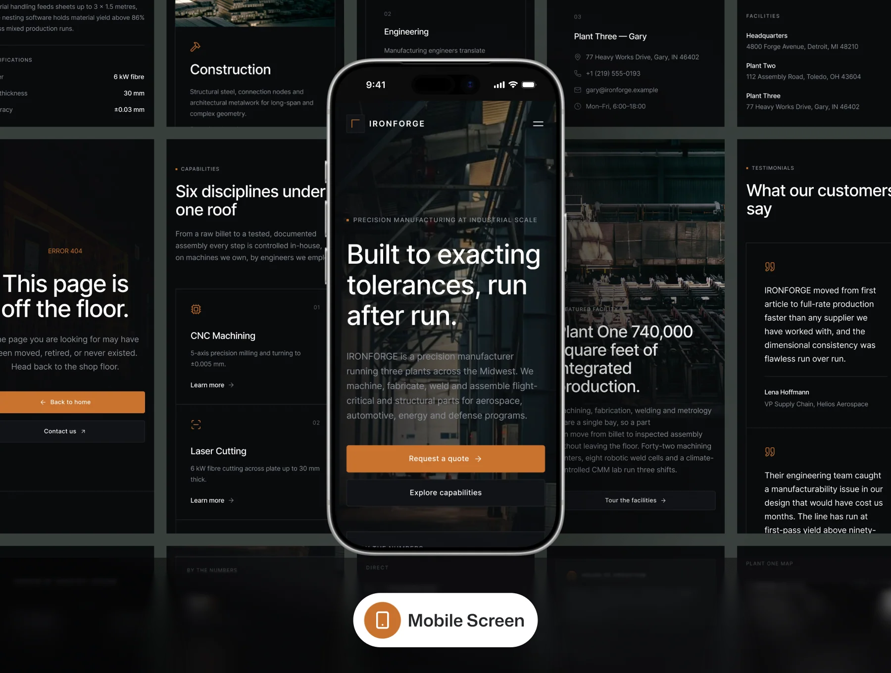 Manufacturing Industry Landing Page – Ironforge 7