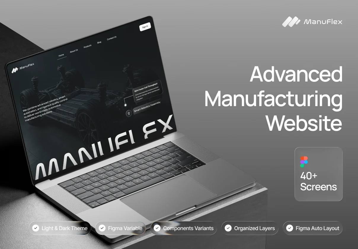 ManuFlex — Advanced Manufacturing & Industrial Website UI Kit