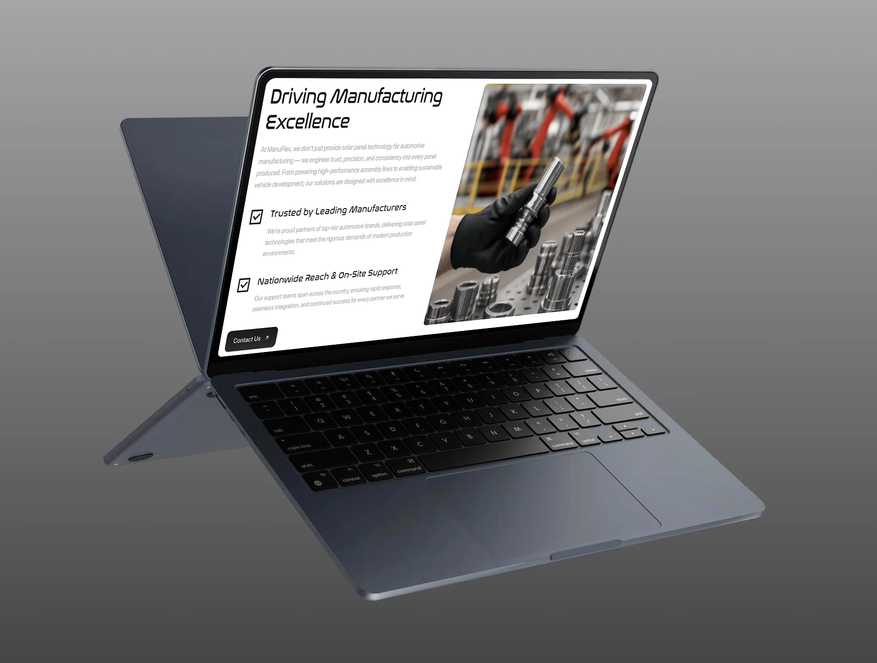 ManuFlex — Advanced Manufacturing & Industrial Website UI Kit 7