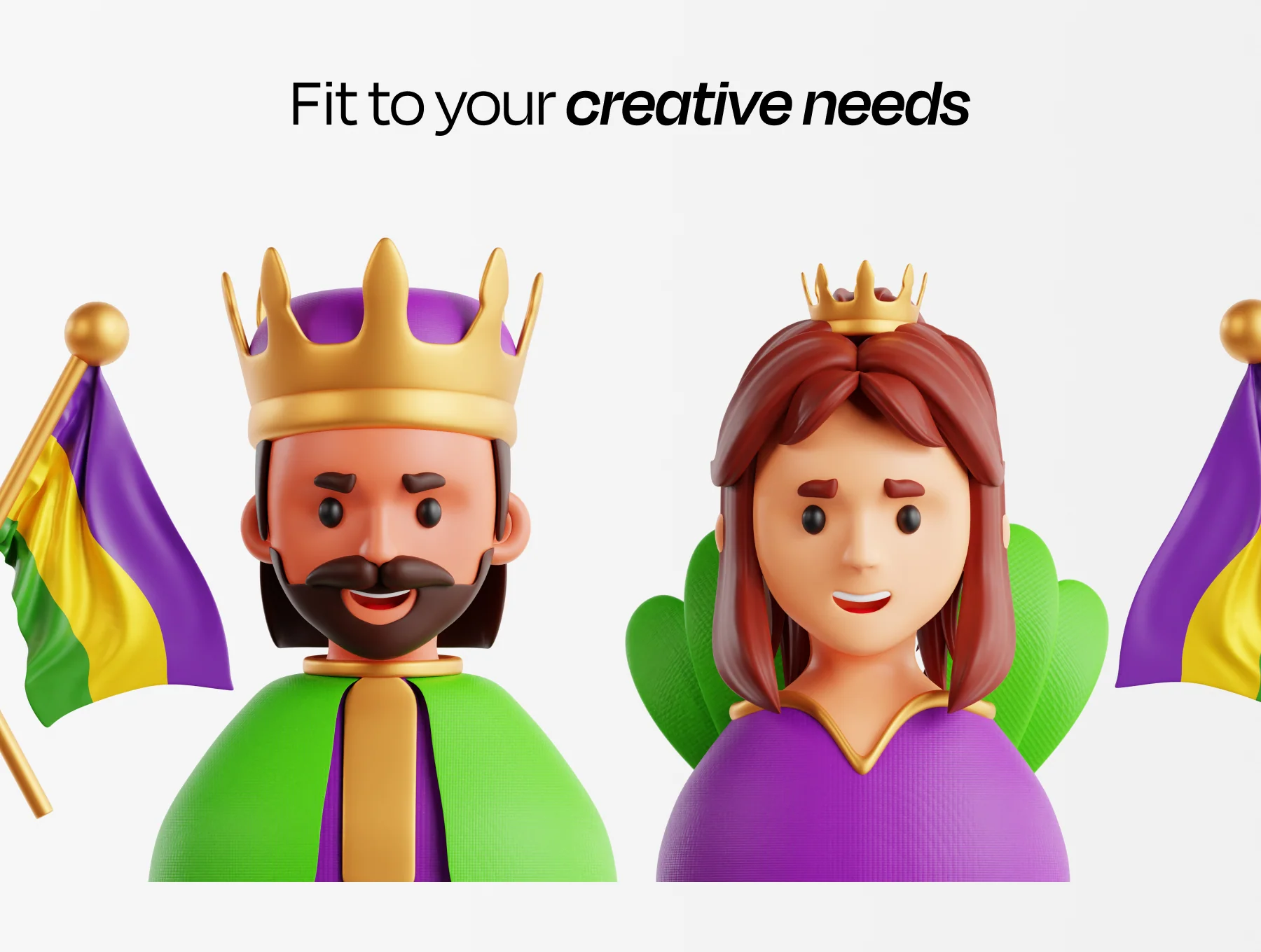 Mardi Gras Carnival 3D Icon Set 4