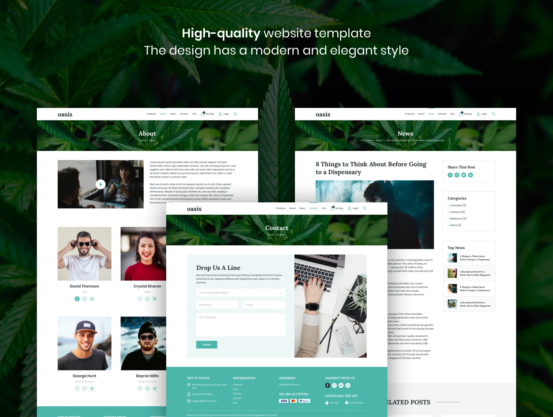 Oasis - Marijuana eCommerce Sketch Template 7