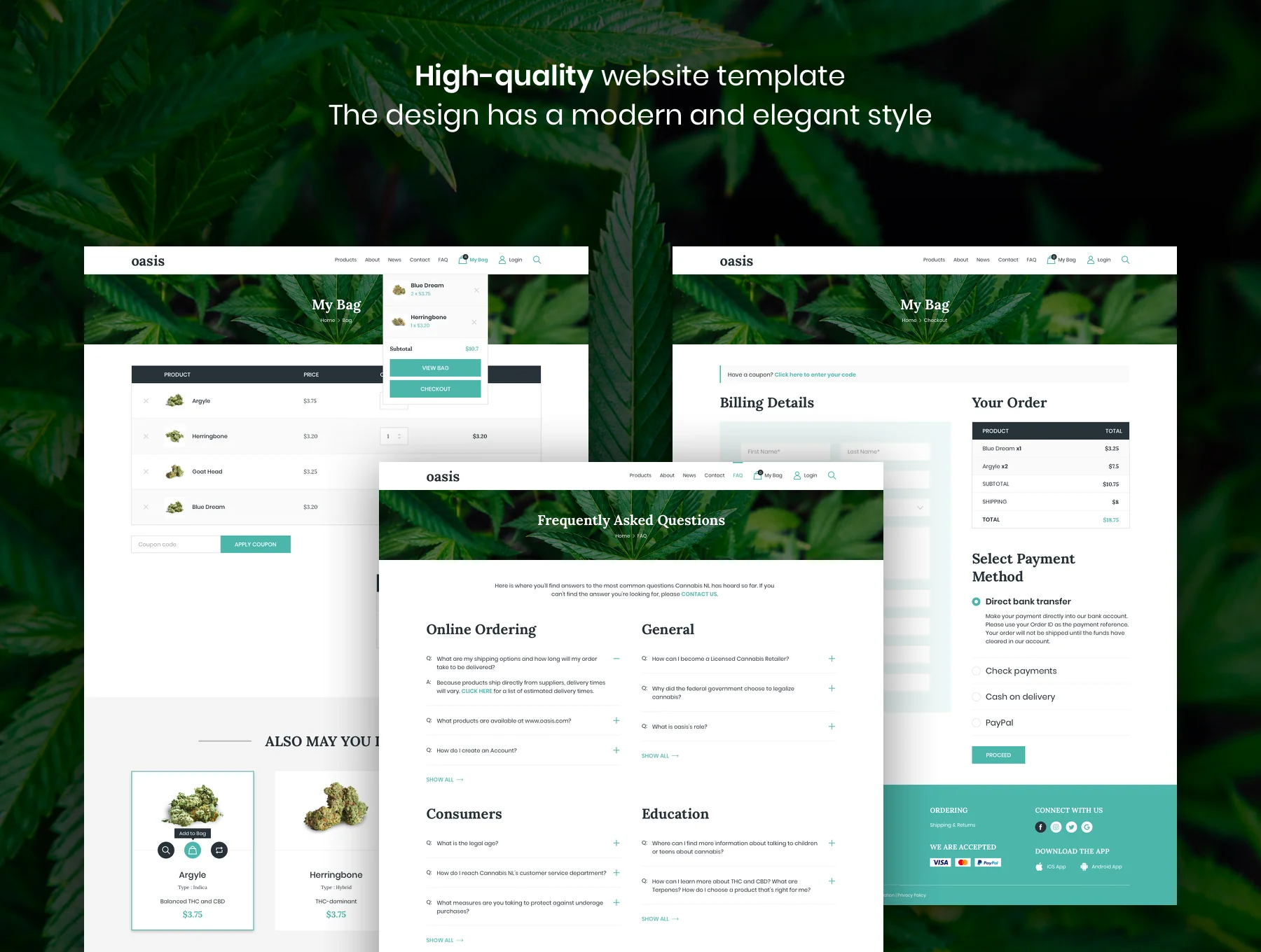 Oasis - Marijuana eCommerce Sketch Template 8