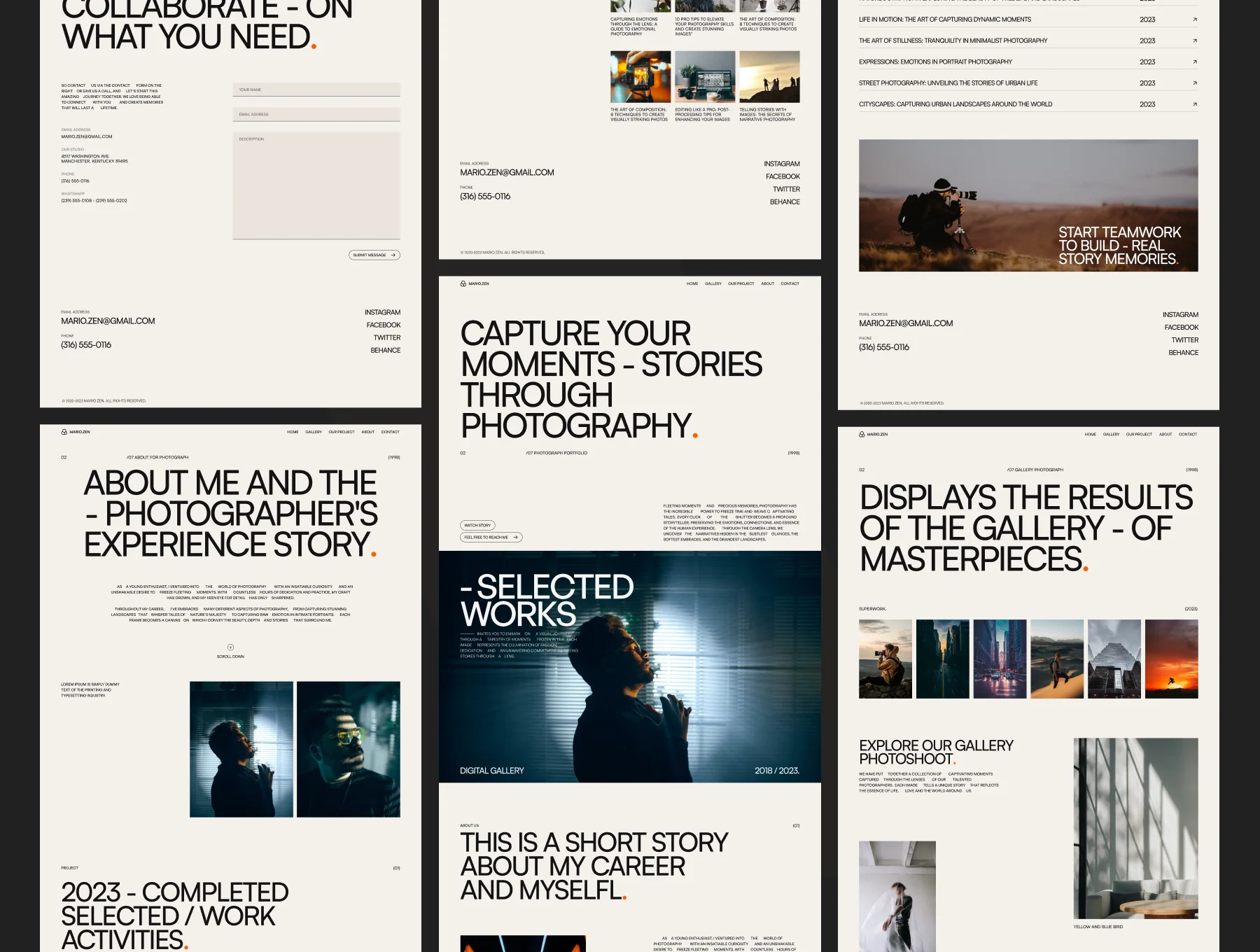 Mario Zen - Photographer Portfolio Website Template 2