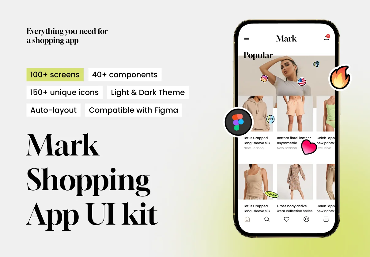 Mark Shopping App UI kit