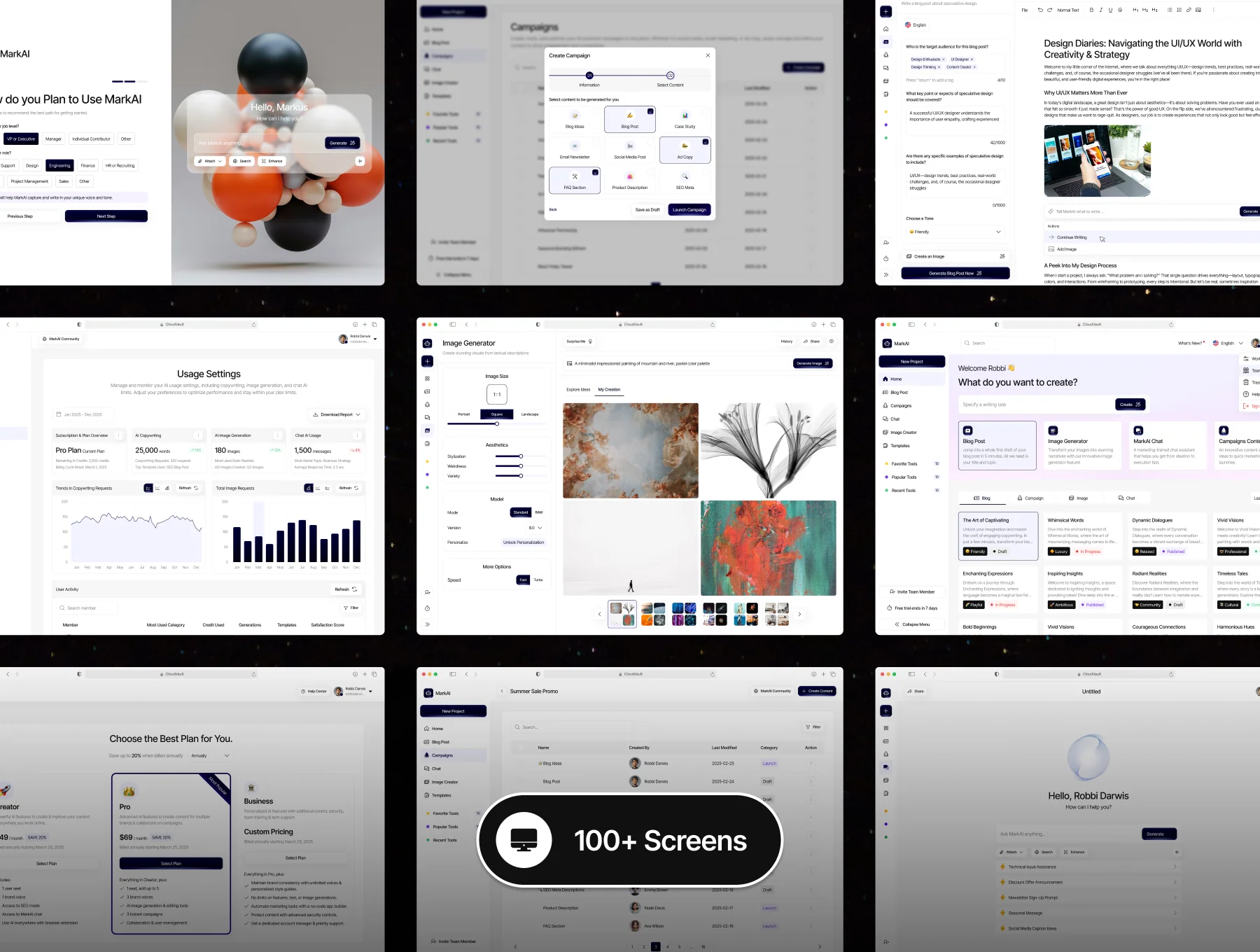 MarkAI - AI for Marketing Web App UI Kit 3