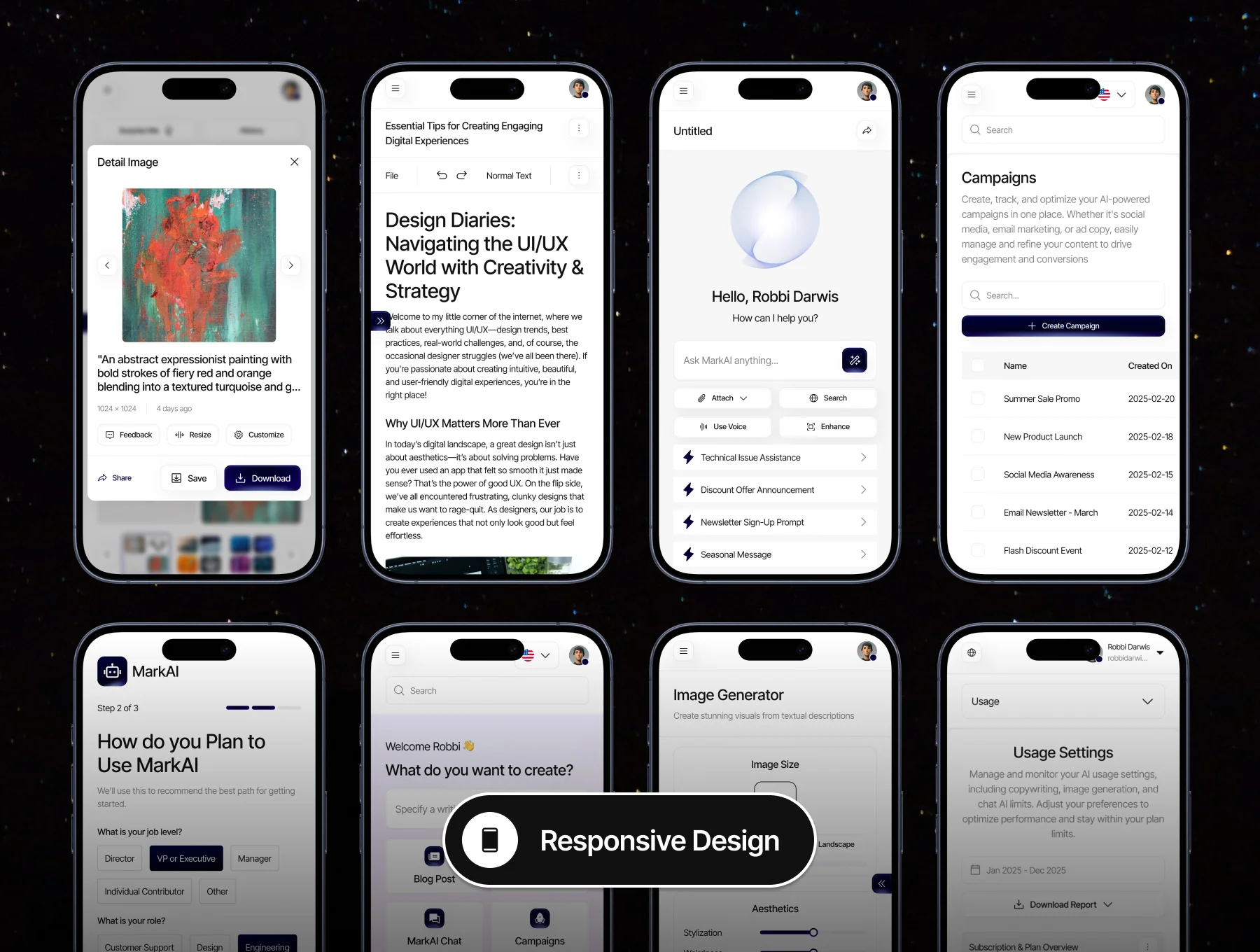 MarkAI - AI for Marketing Web App UI Kit 4