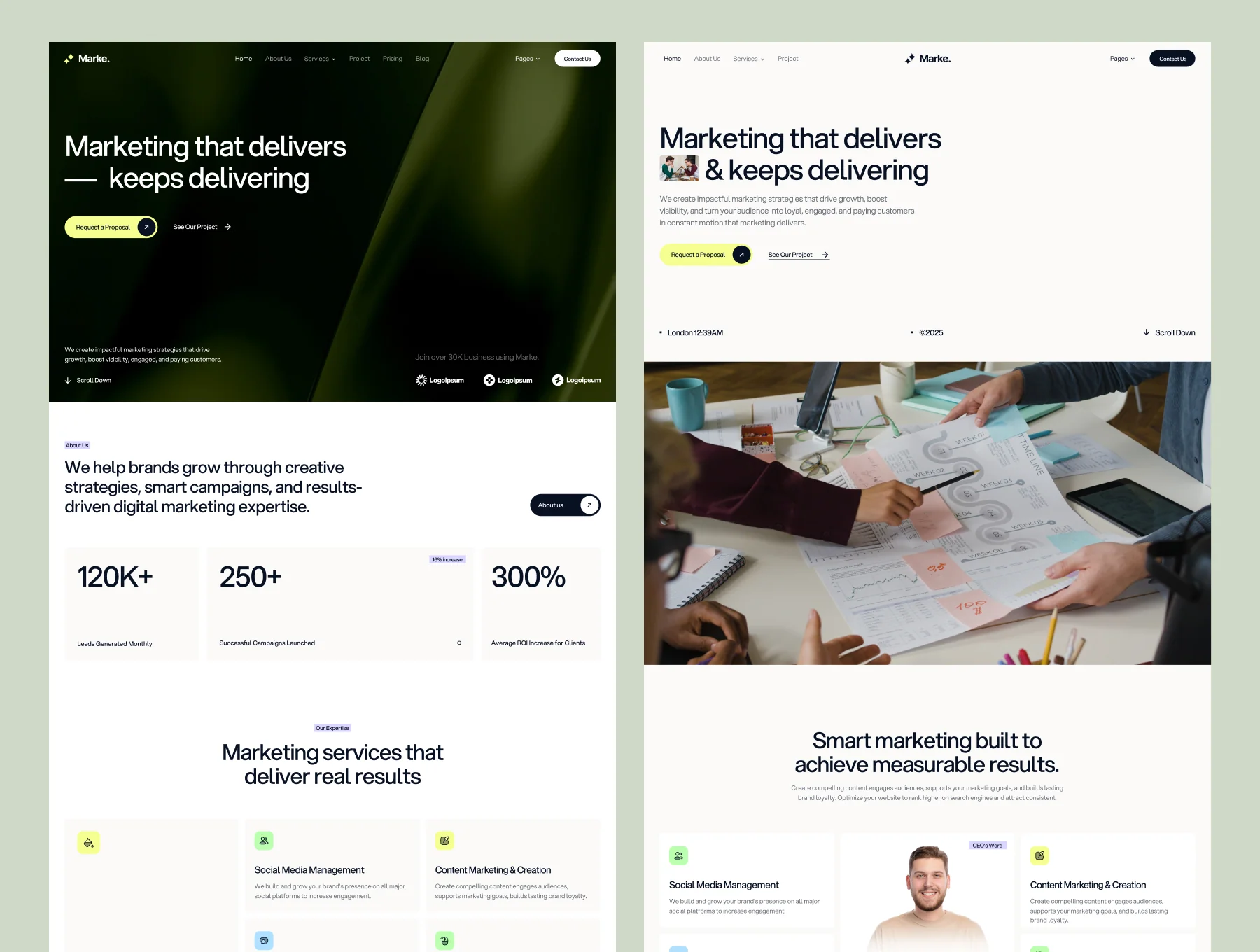 Marke. Marketing Agency & Portfolio Website 4