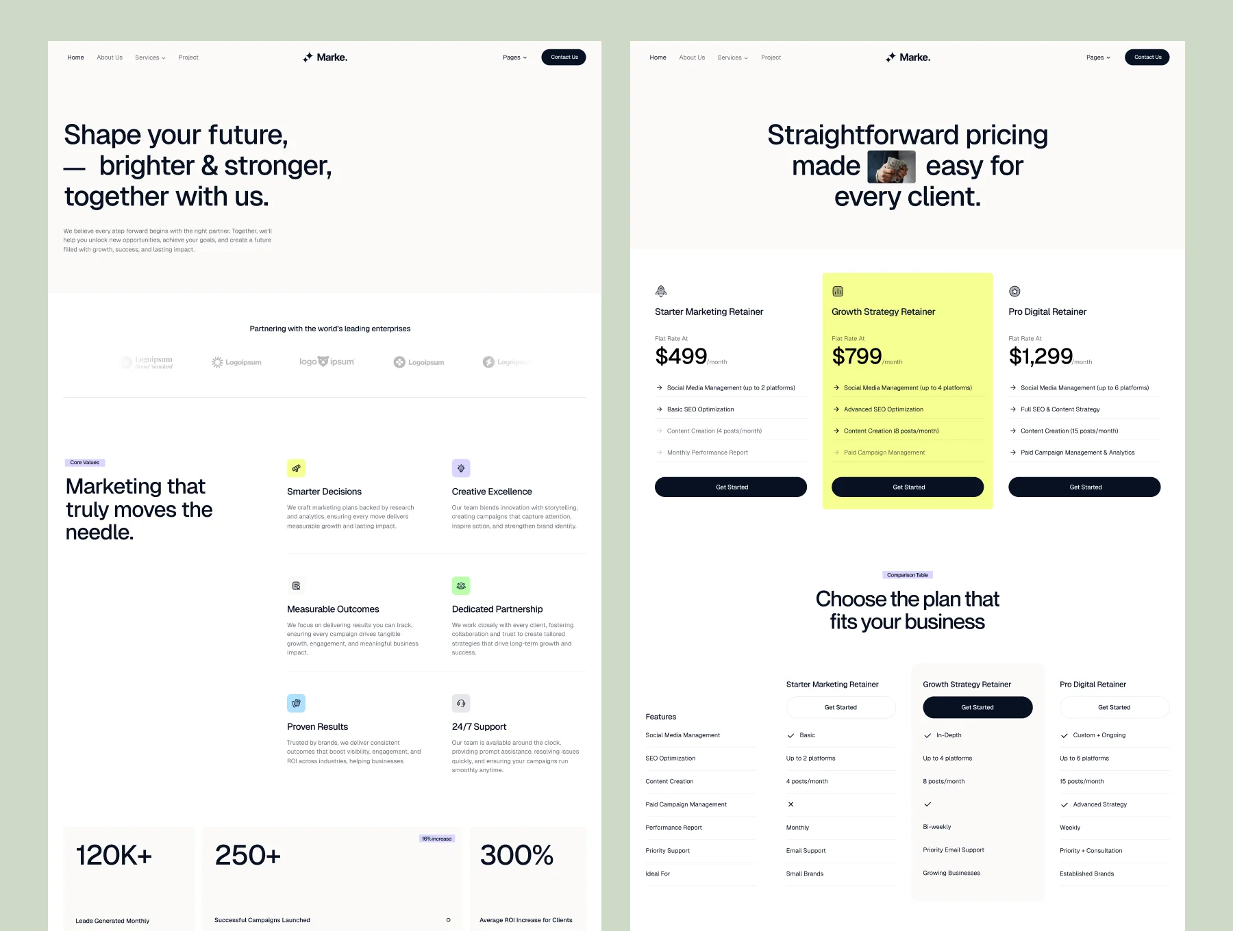 Marke. Marketing Agency & Portfolio Website 5