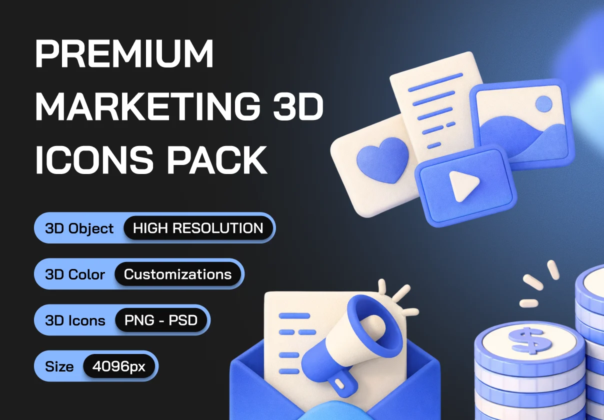 Marketing 3D Icon Set