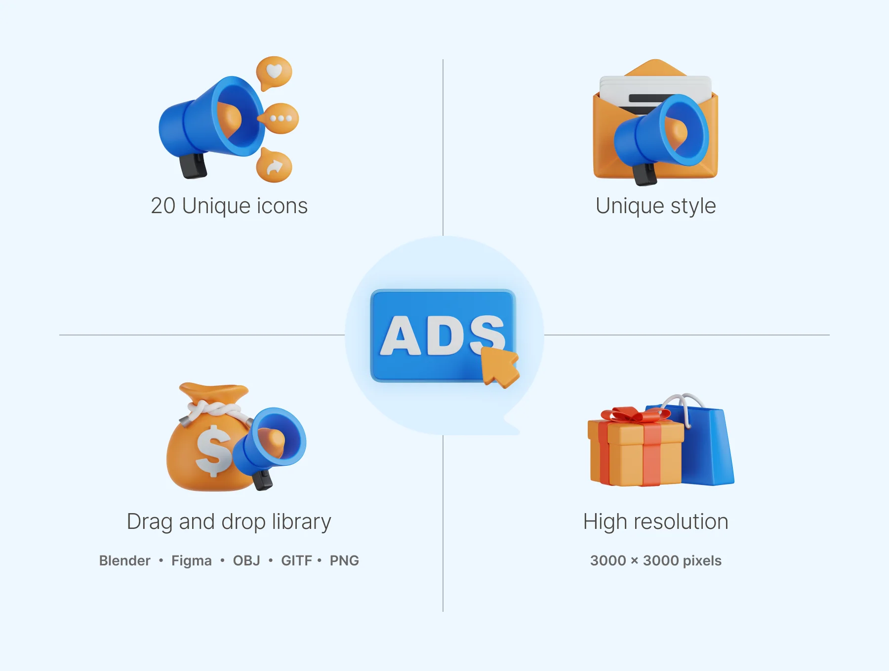 Marketing & Advertisement 3D Icons 2