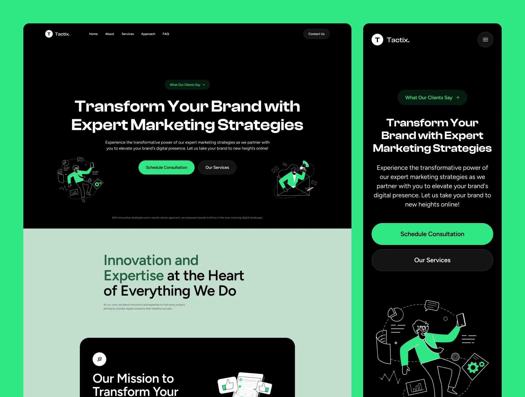 Marketing Agency Landing Page — Tactix 3