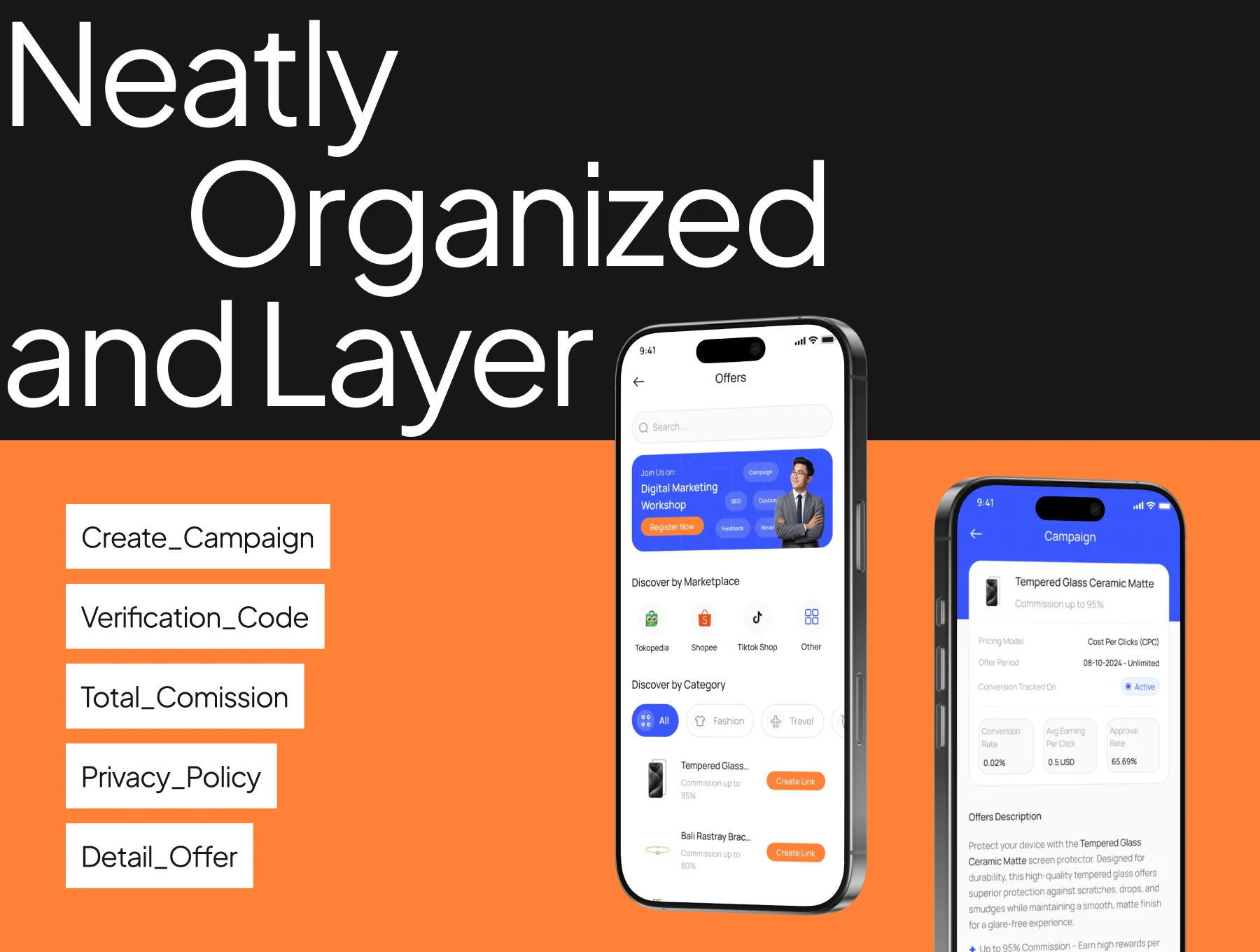 Marketing Mobile App UI Kit 4