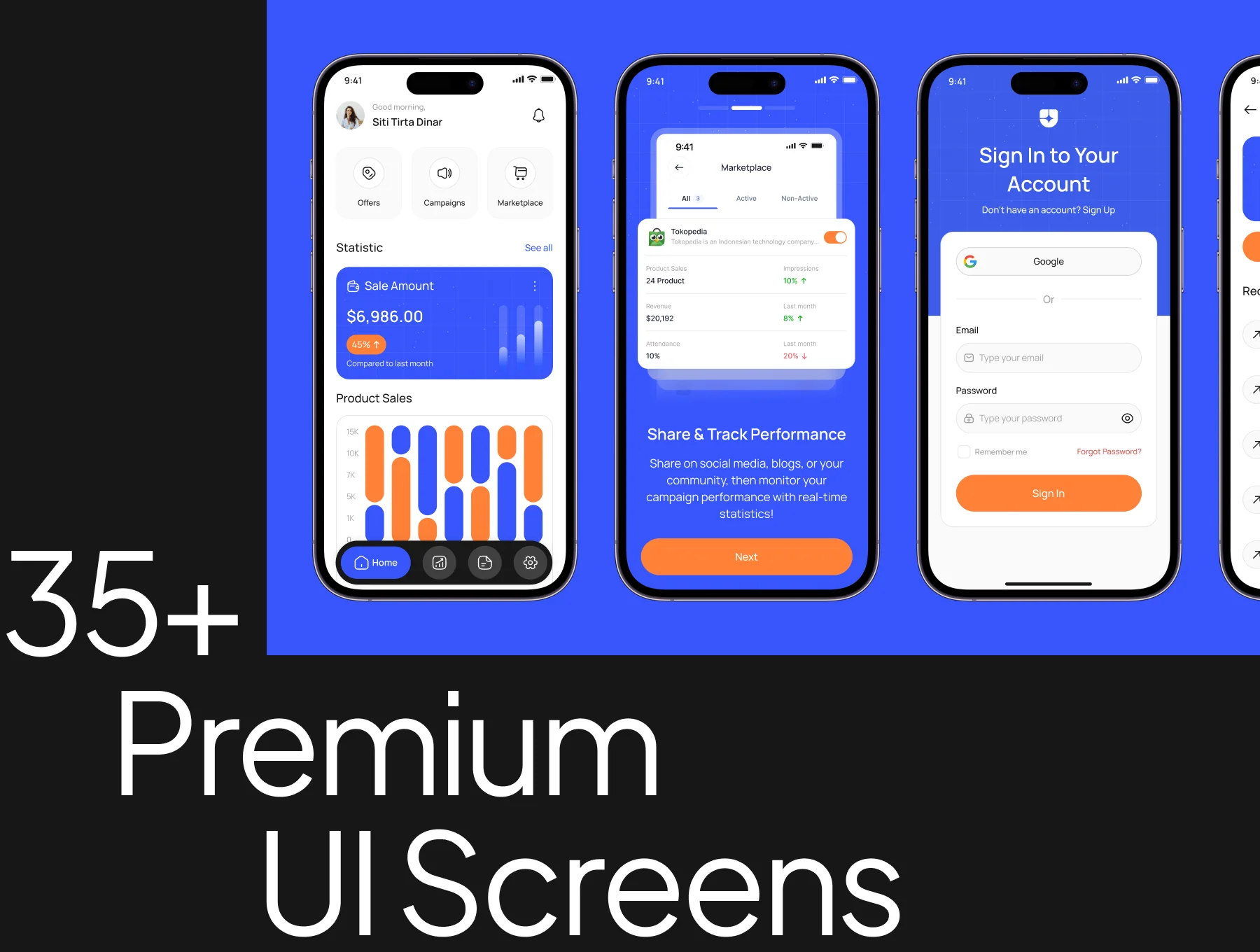 Marketing Mobile App UI Kit 5