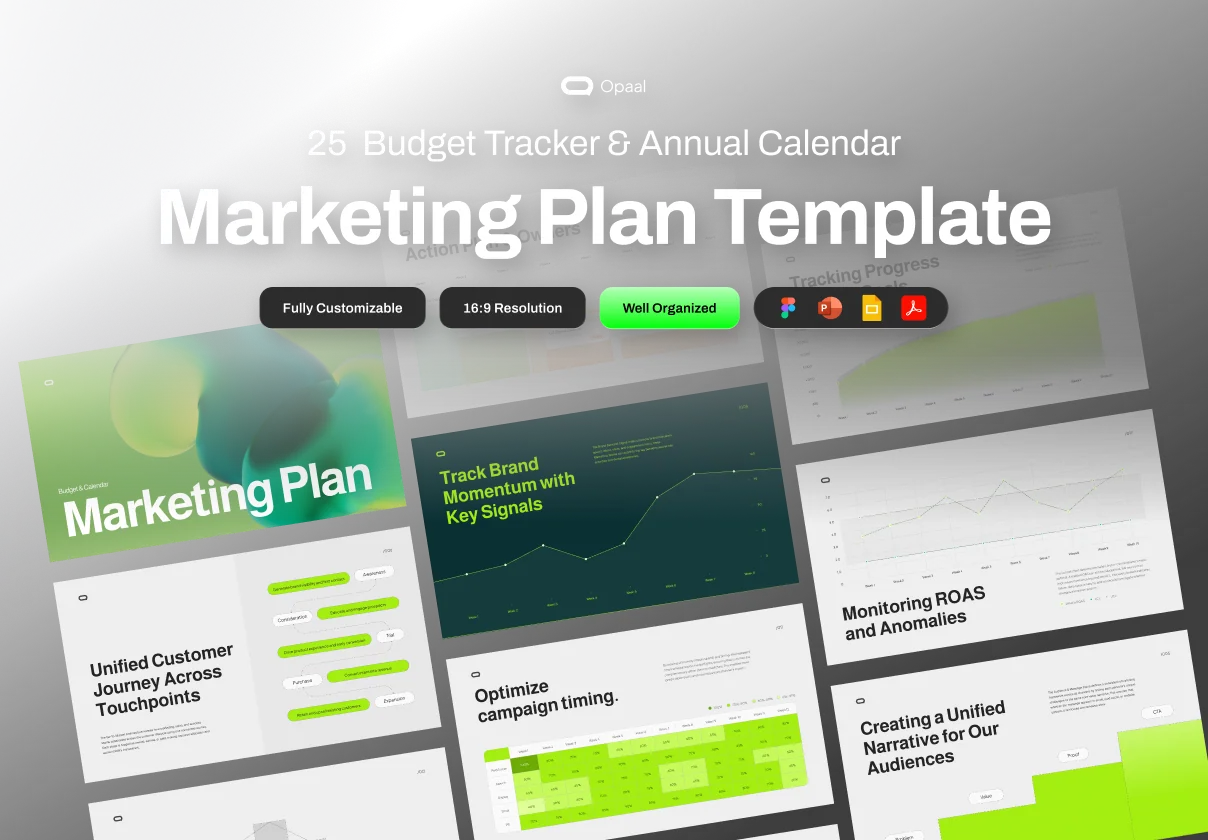 Marketing Plan Template Budget Tracker Presentation - Opaal
