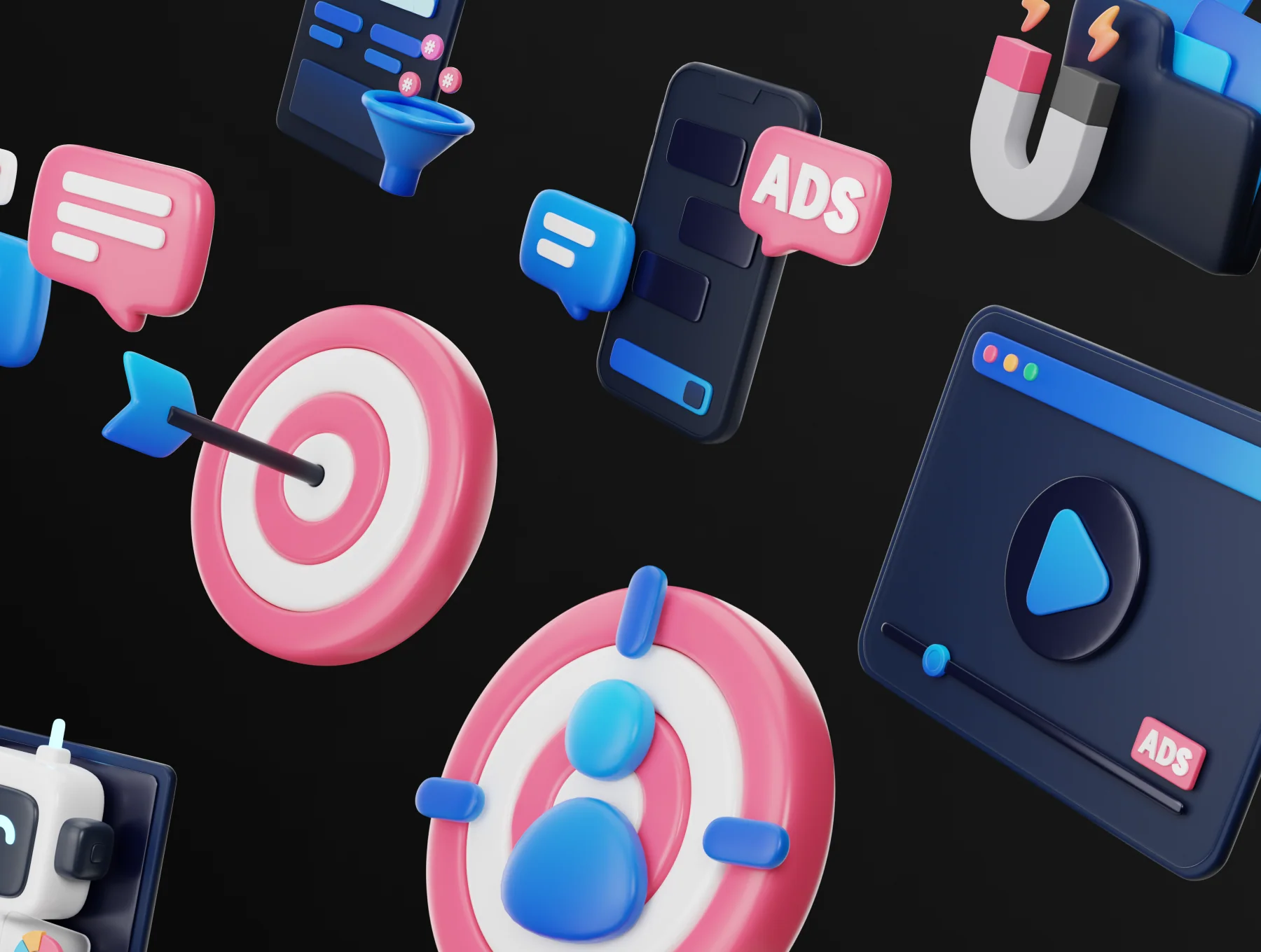Marketly - SEO & Marketing 3D Icon Set 2