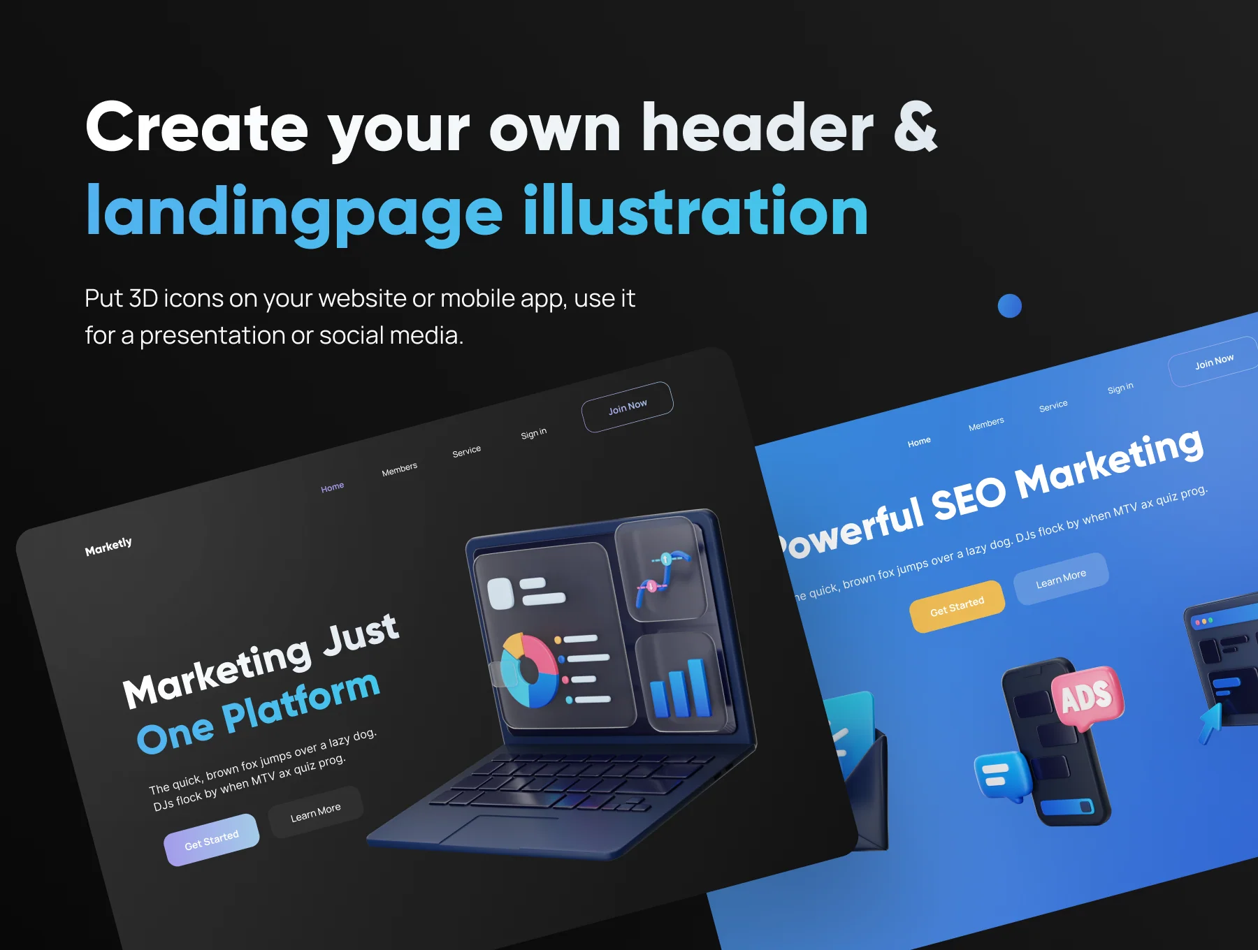 Marketly - SEO & Marketing 3D Icon Set 6