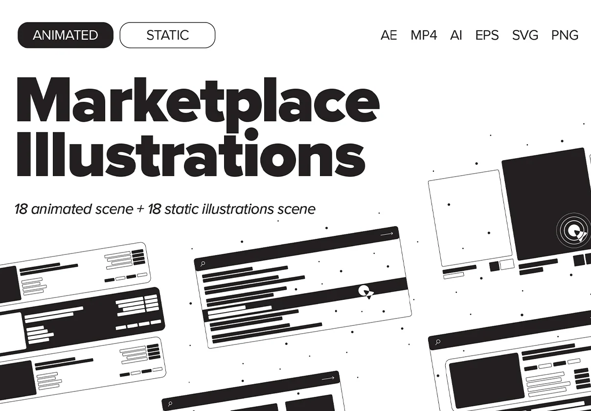 Marketplace Animated Illustrations