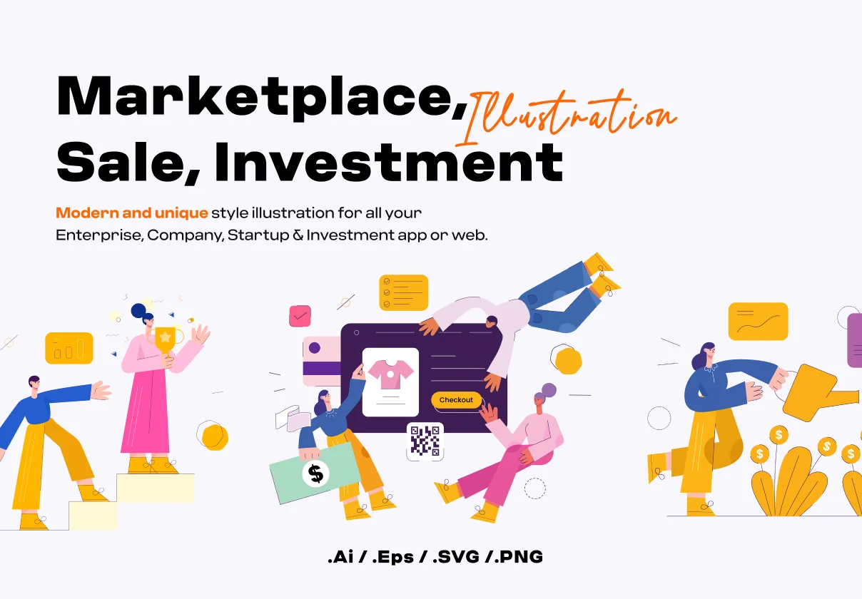 Marketplace,Sale, Investment Illustration