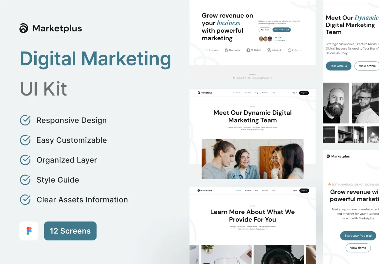 Marketplus - Digital Marketing Website UI Kit