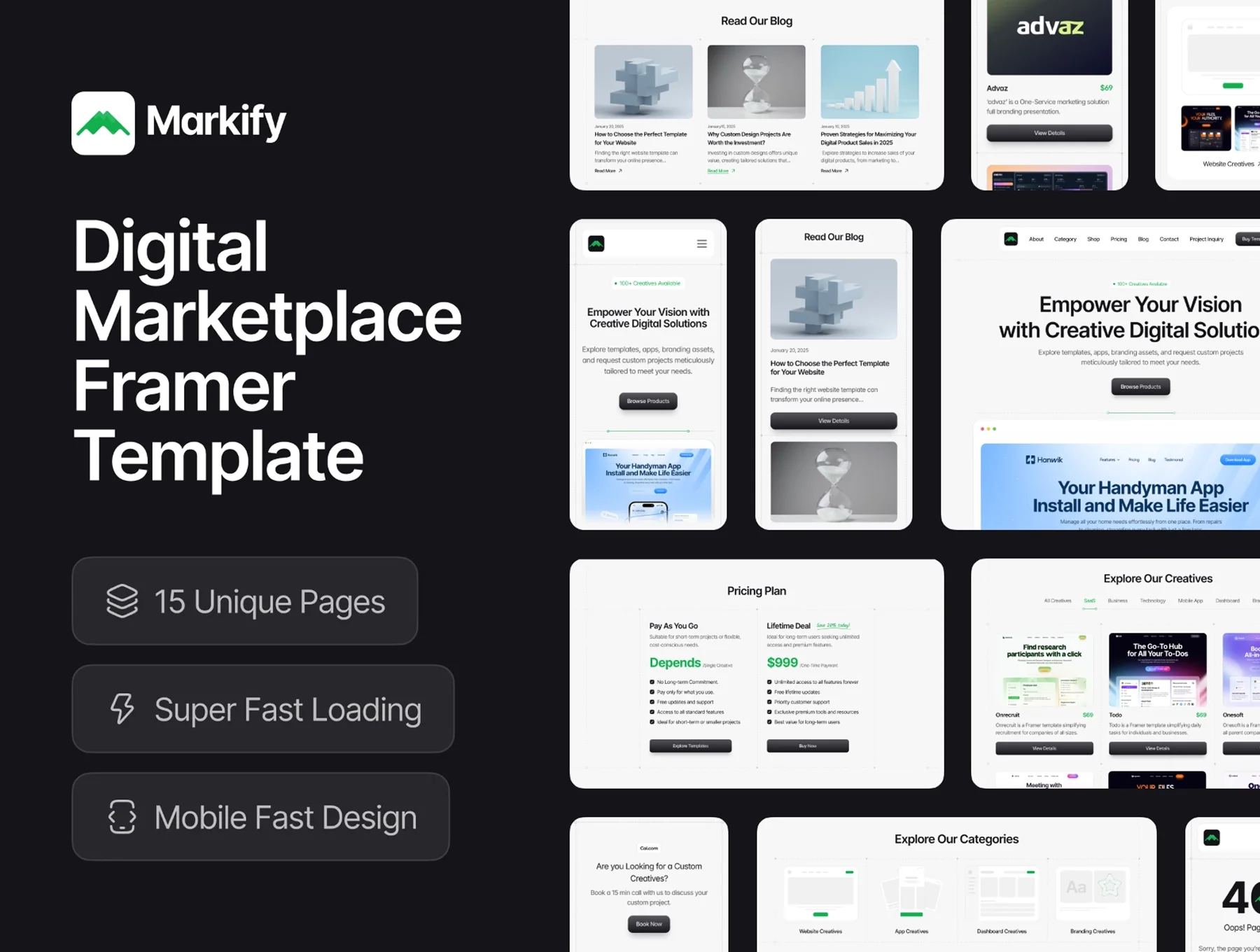 Markify — Digital Marketplace Framer Template