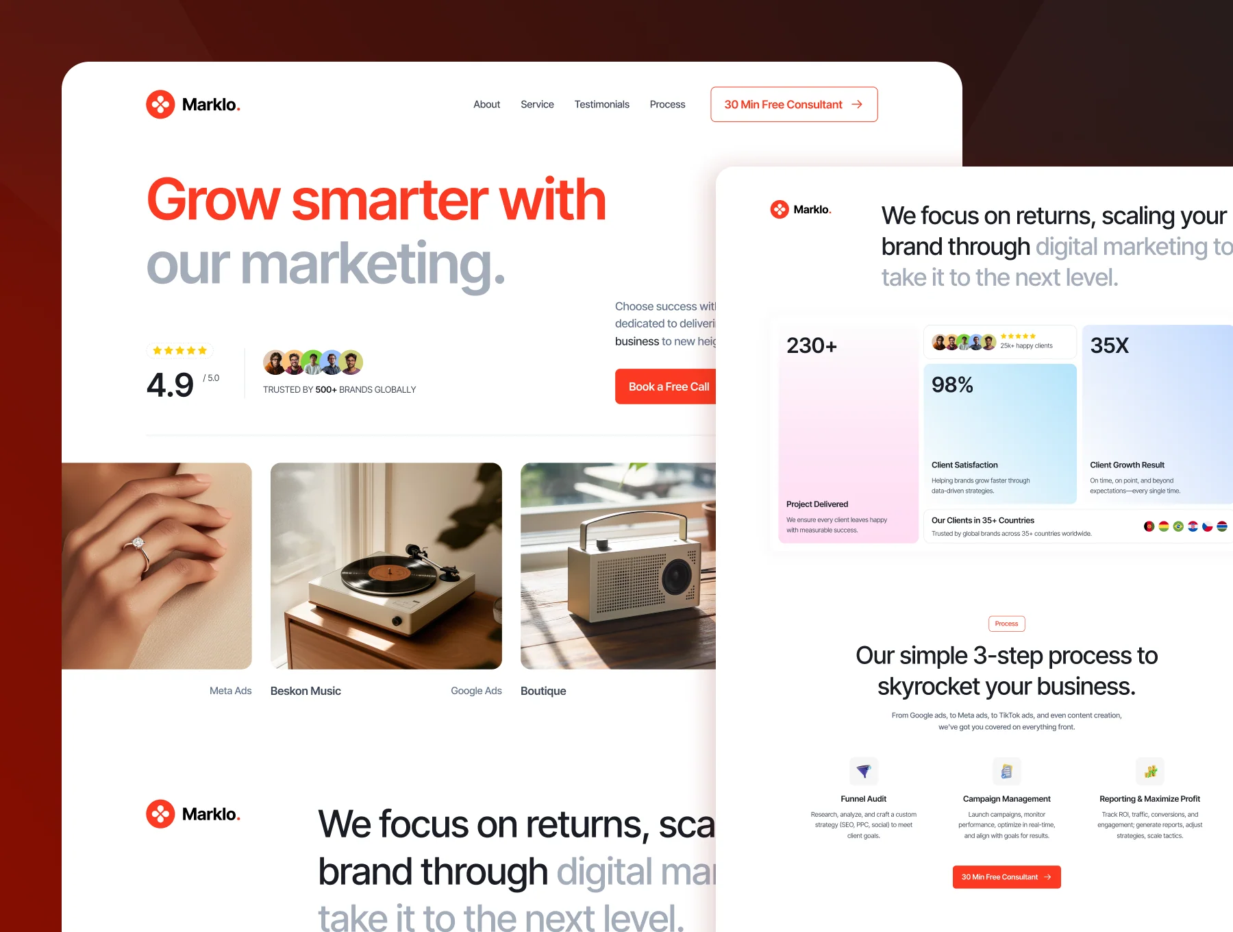 Marklo – Marketing Agency Website for Figma & Framer 2