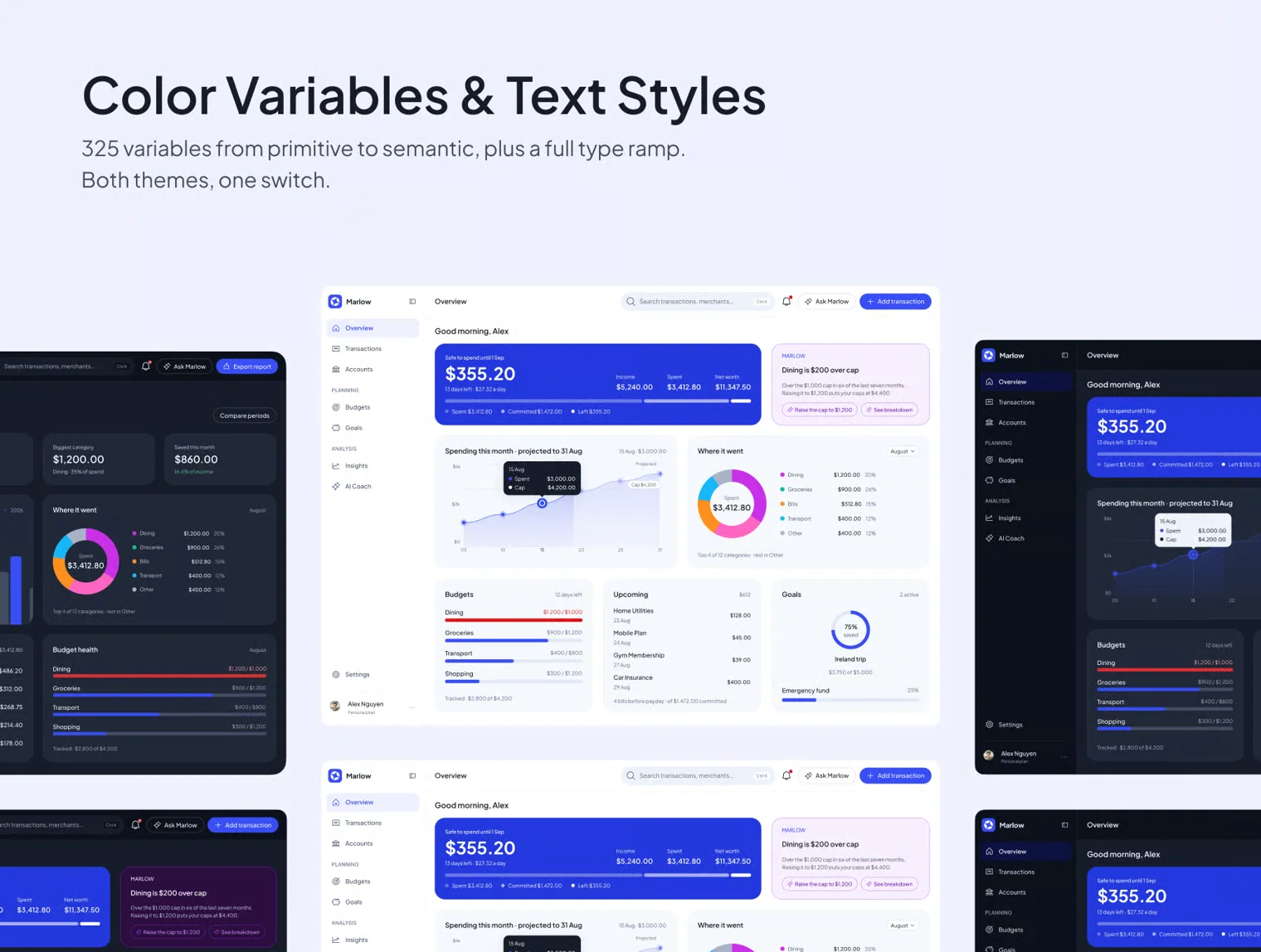 Marlow — AI Money Coach iOS + Dashboard UI Kit Bundle 6
