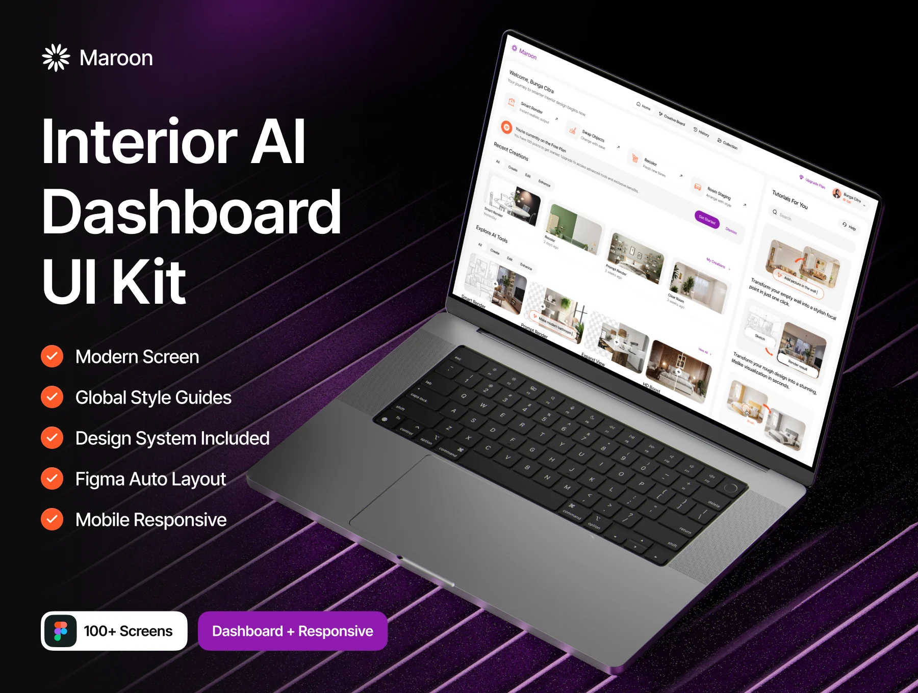 Maroon – Interior AI Dashboard UI Kit