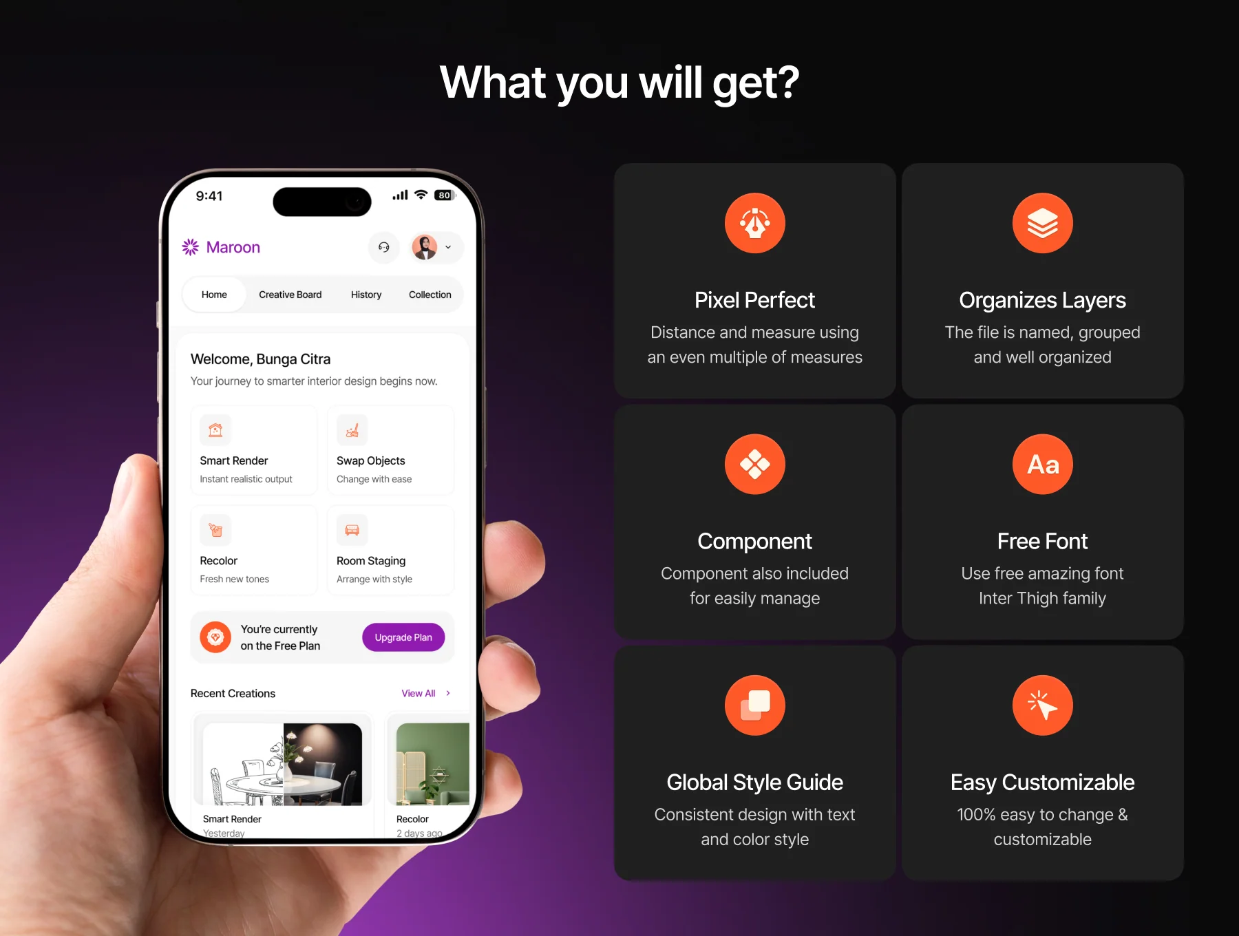 Maroon – Interior AI Dashboard UI Kit 2