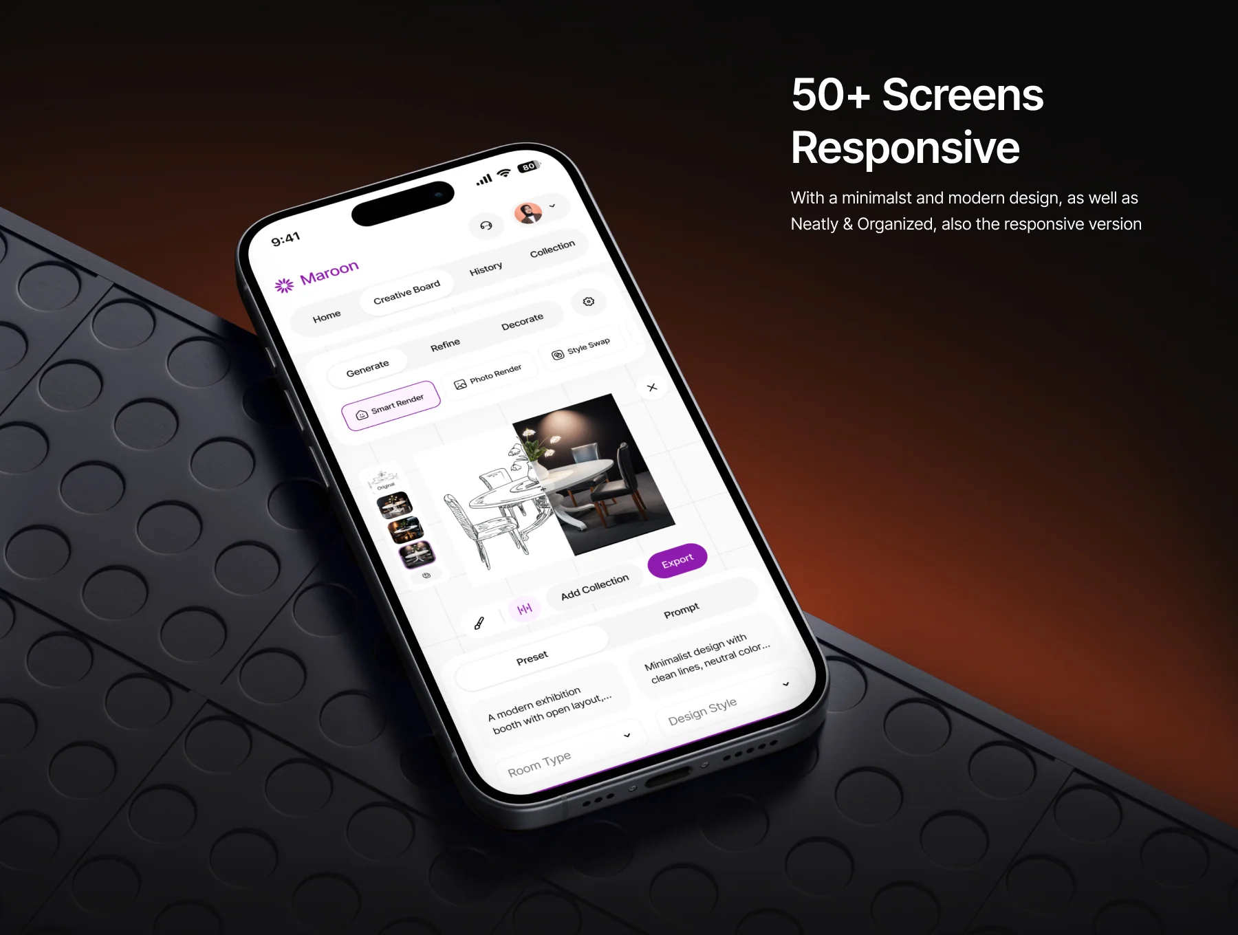 Maroon – Interior AI Dashboard UI Kit 6