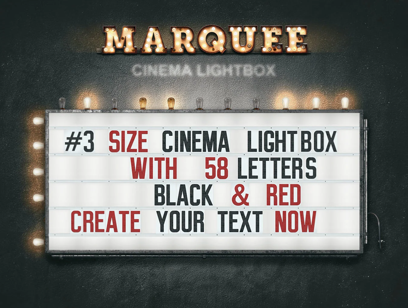 Marquee Light Bulbs Front View 2