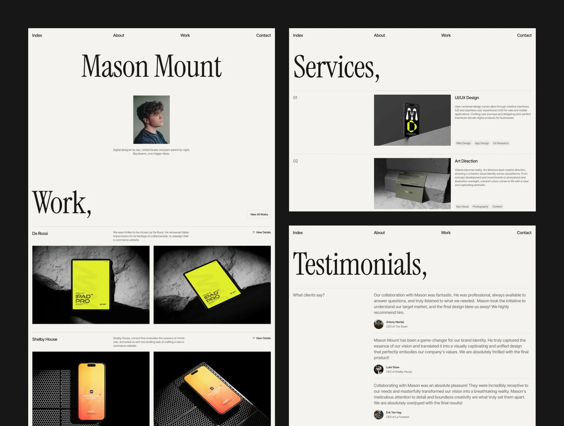 Mason Mount - Minimal Portfolio Template