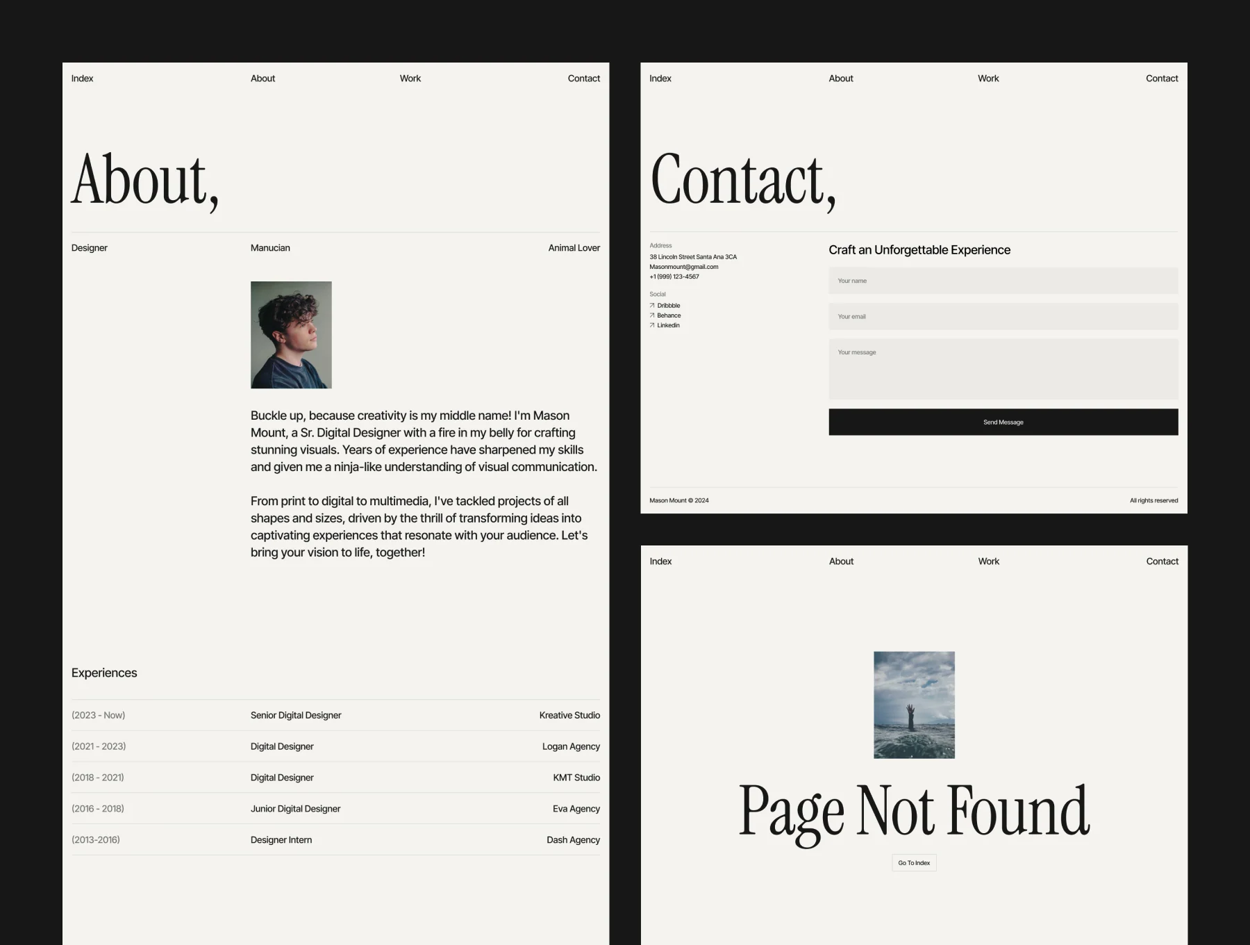 Mason Mount - Minimal Portfolio Template 3